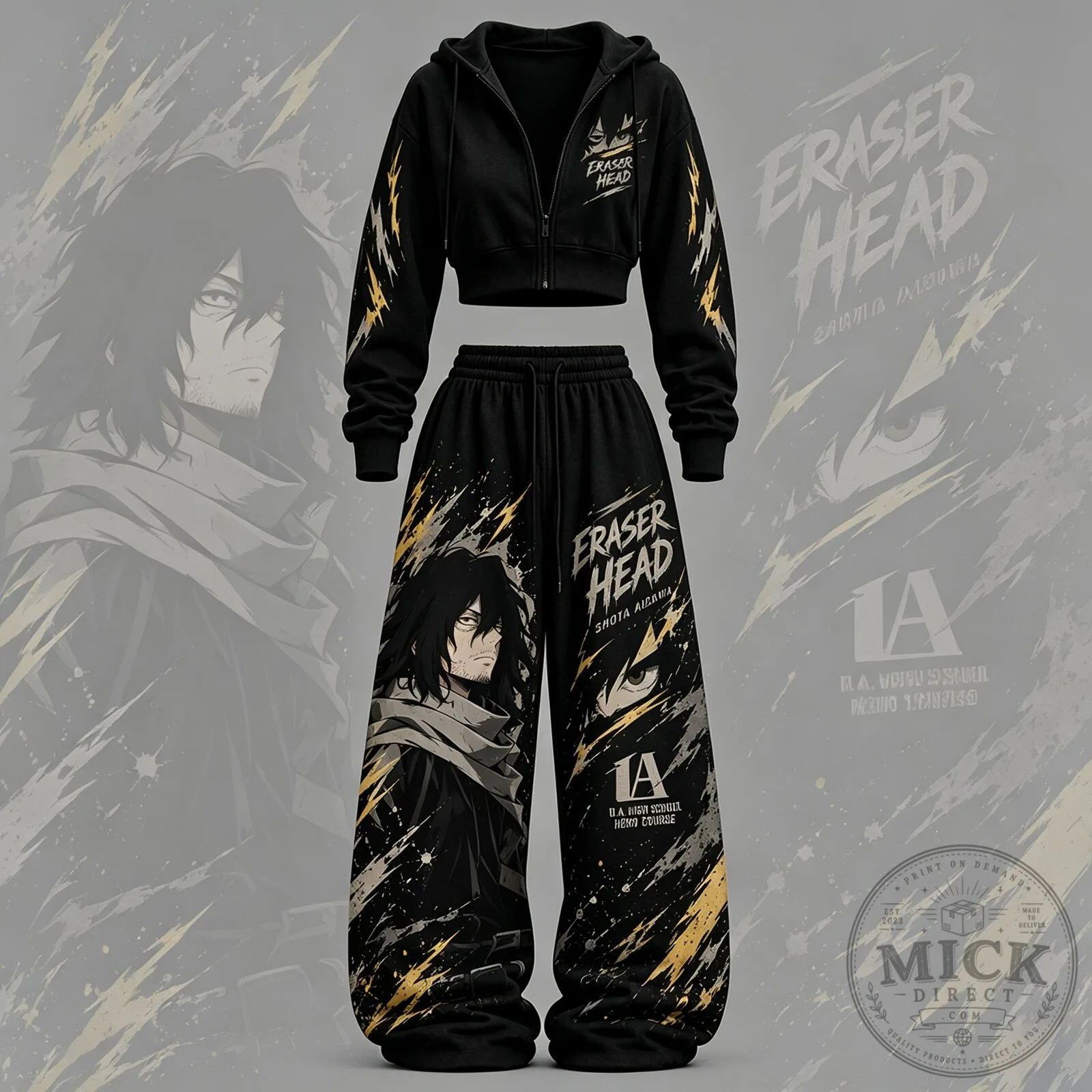 My Hero Academia Eraser Head Shota Aizawa Cropped Hoodie and Pants Set