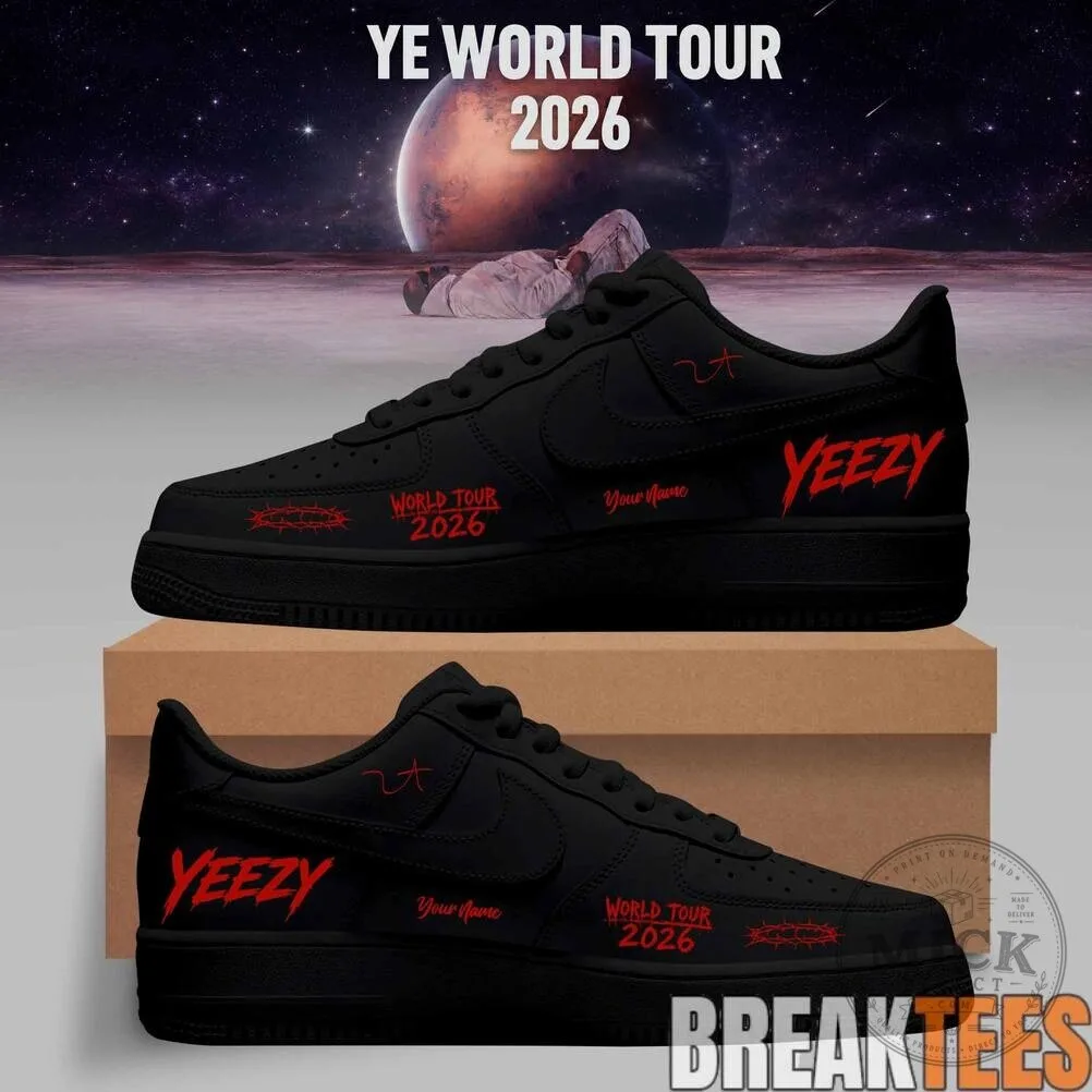 Kanye West Yeezy World Tour 2026 Custom Black Sneakers 4 Kanye West Yeezy World Tour 2026 Custom Black Sneakers