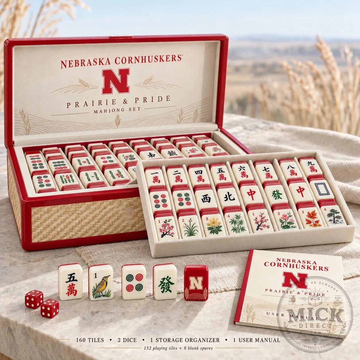 Nebraska Cornhuskers Prairie And Pride Mahjong Game Set