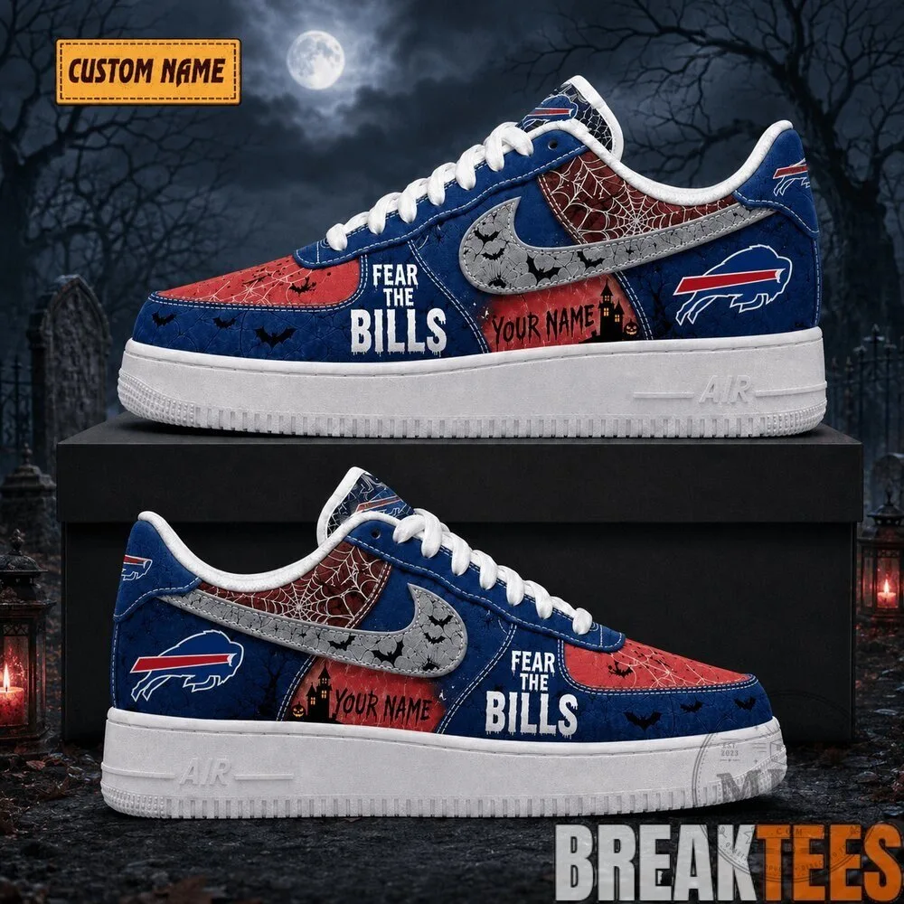 Buffalo Bills Fear The Bills Halloween Custom Air Force 1 Shoes 8 Buffalo Bills Fear The Bills Halloween Custom Air Force 1 Shoes