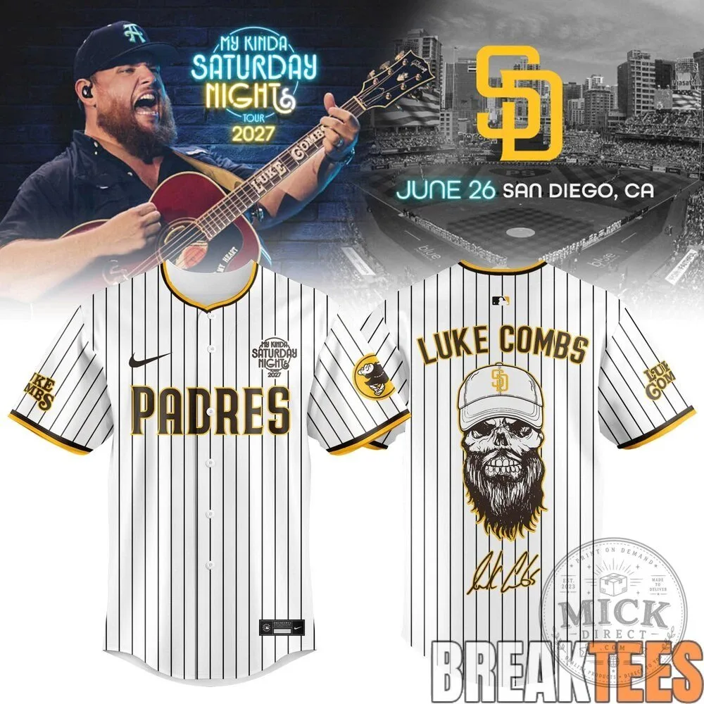 San Diego Padres Luke Combs My Kinda Saturday Night Tour 2027 Baseball Jersey