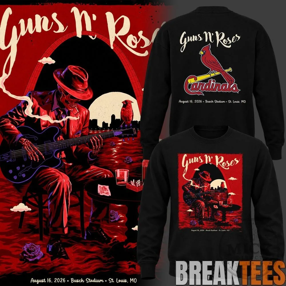 Guns N' Roses St. Louis Cardinals 2026 Busch Stadium Concert Sweatshirt