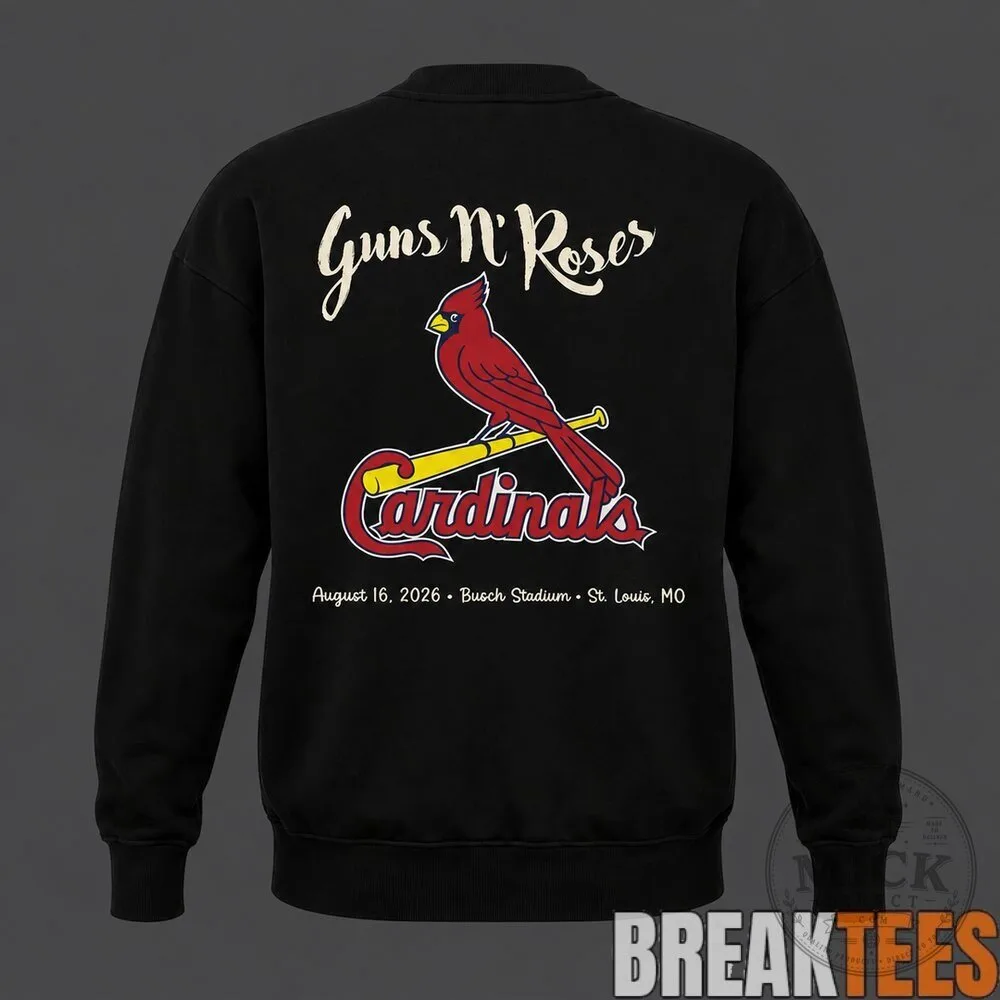 Guns N' Roses St. Louis Cardinals 2026 Busch Stadium Concert Sweatshirt 9 Guns N