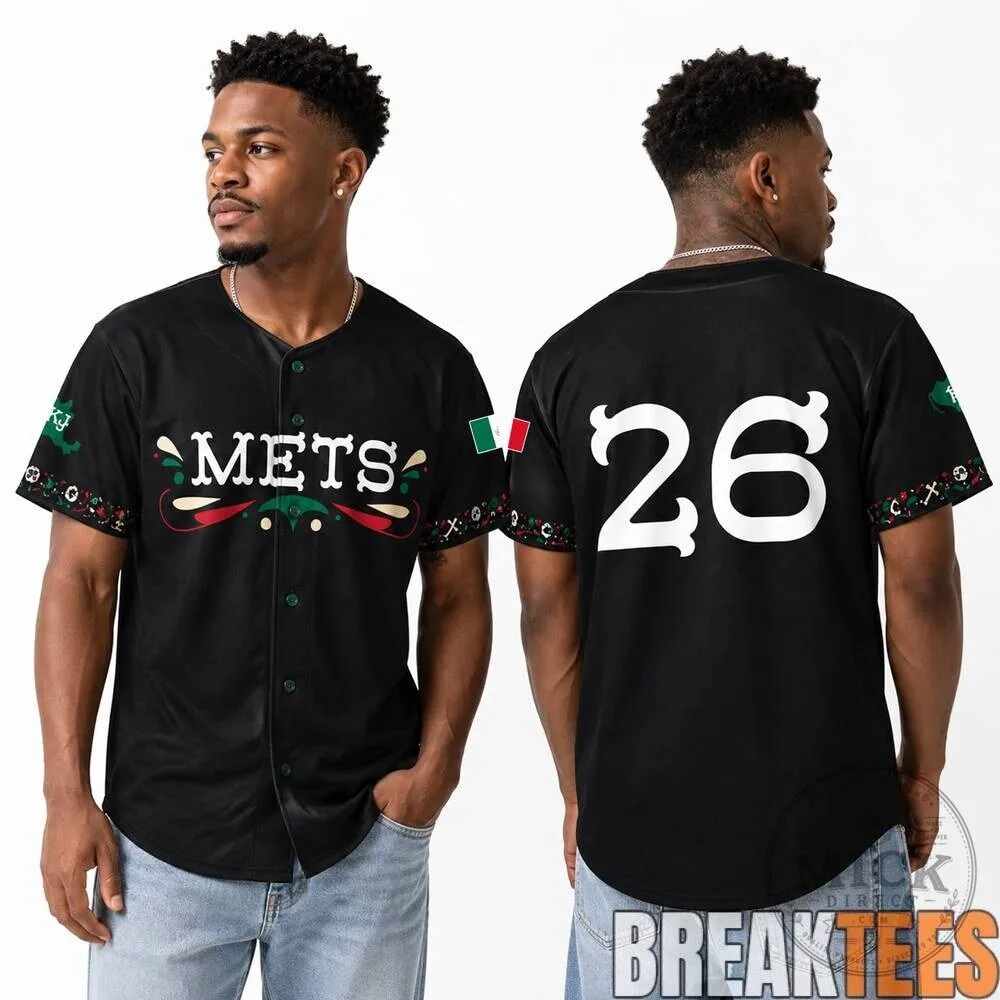 New York Mets Mexican Heritage Day Black Baseball Jersey