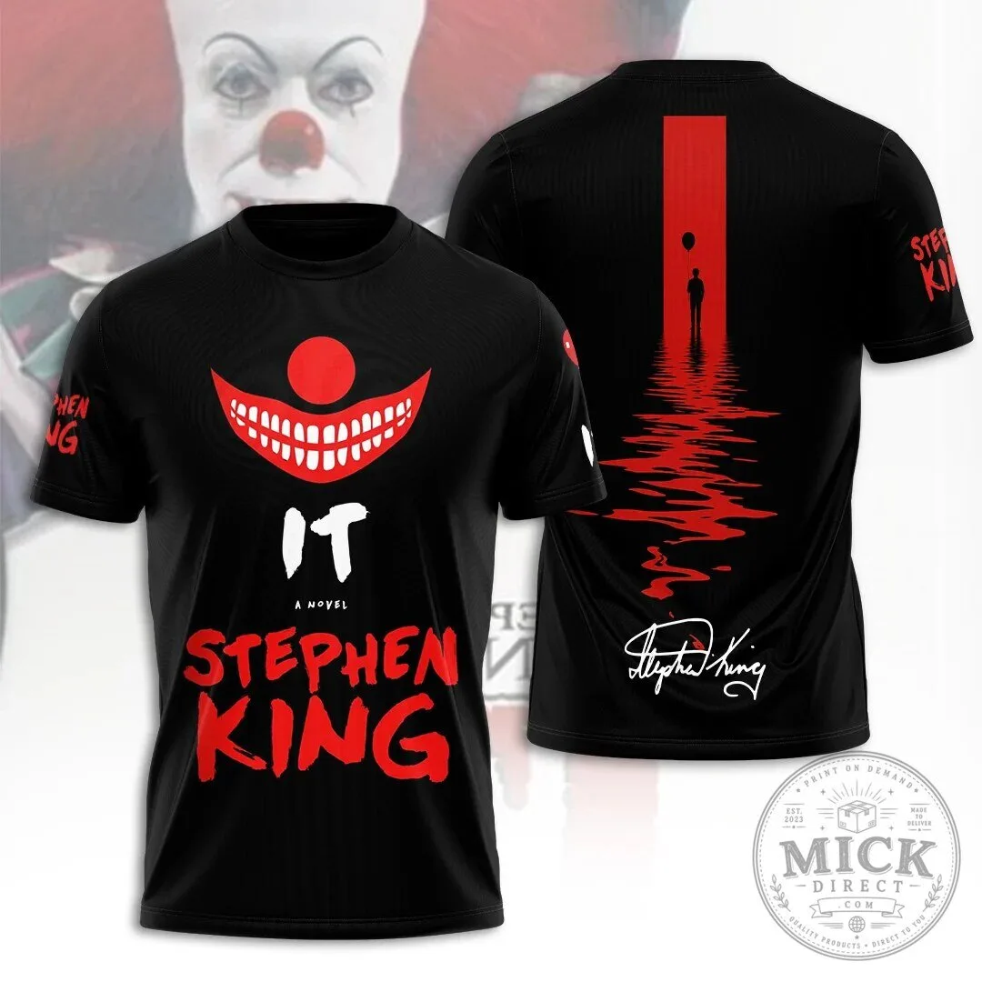 Stephen King It Pennywise Clown Horror Movie Novel Black T-Shirt 1 Stephen King It Pennywise Clown Horror Movie Novel Black T-Shirt