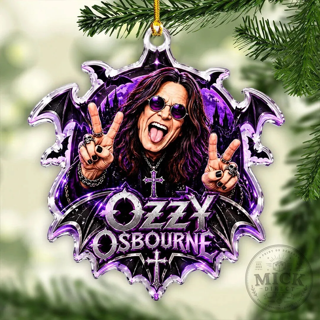 Ozzy Osbourne Rock and Roll Music Christmas Tree Ornament