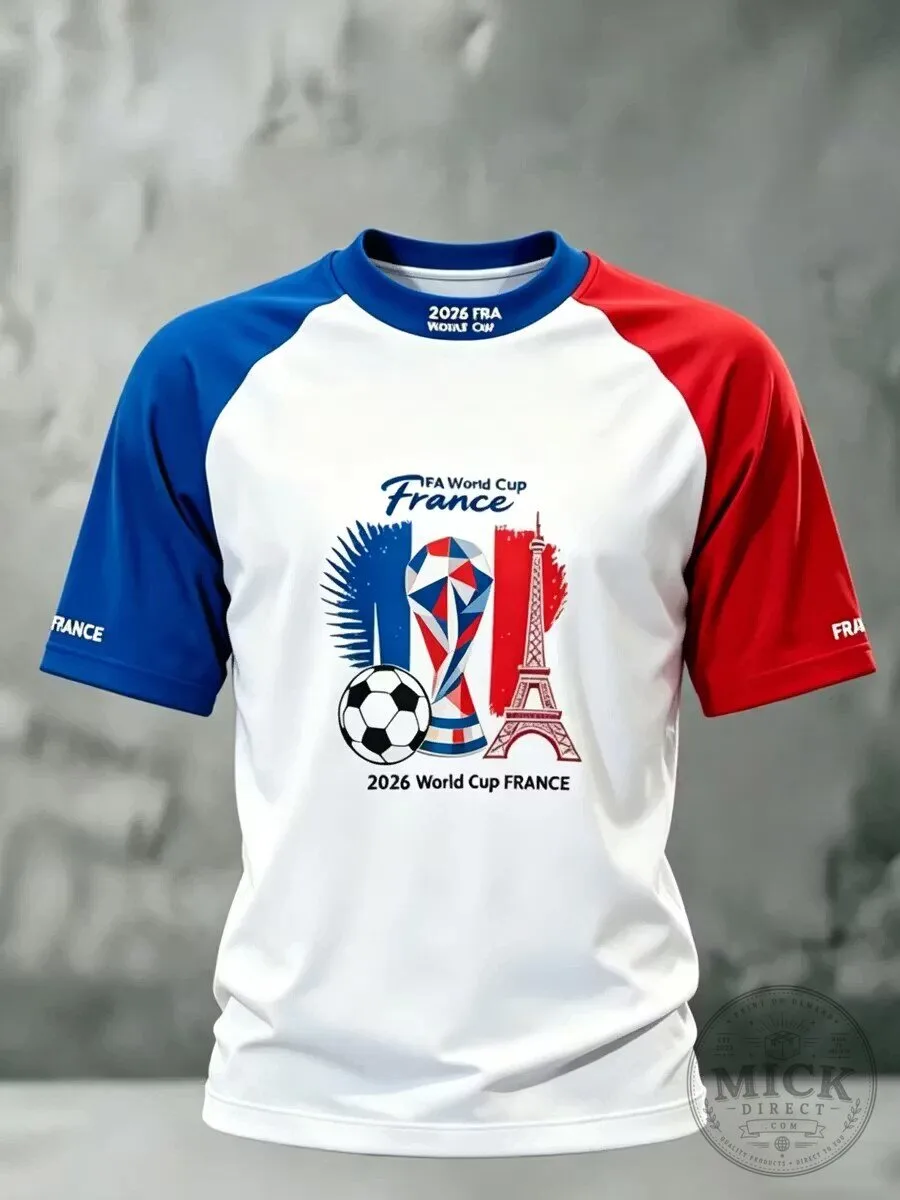 France Football World Cup 2026 Commemorative White Raglan T-Shirt