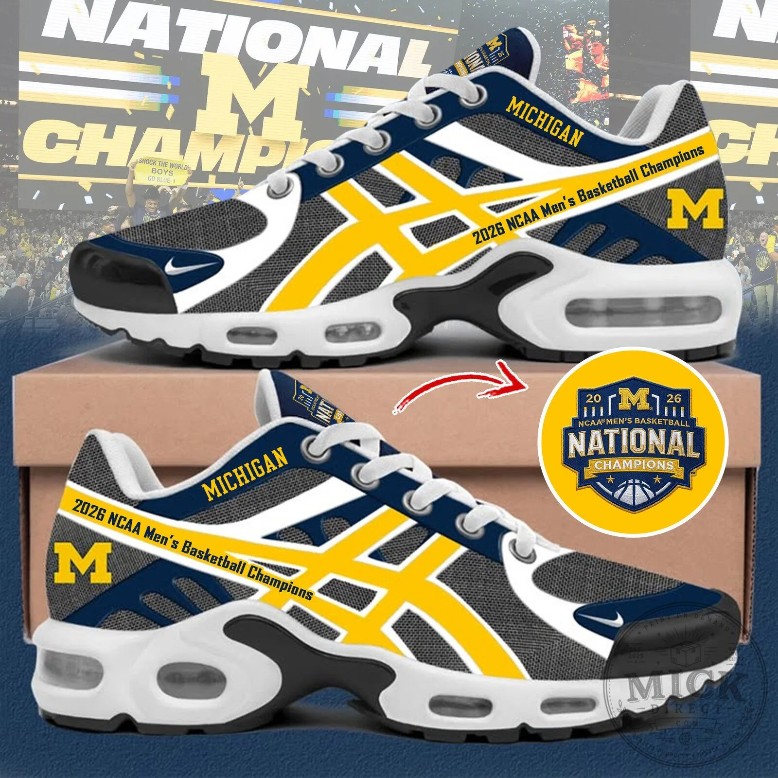 2026 NCAA Men's Basketball National Champions Shoes for Michigan Wolverines