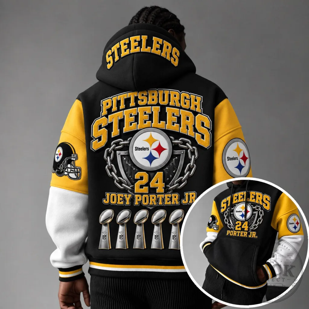 Pittsburgh Steelers Joey Porter Junior American Football Hoodie Pittsburgh Steelers Joey Porter Junior American Football Hoodie