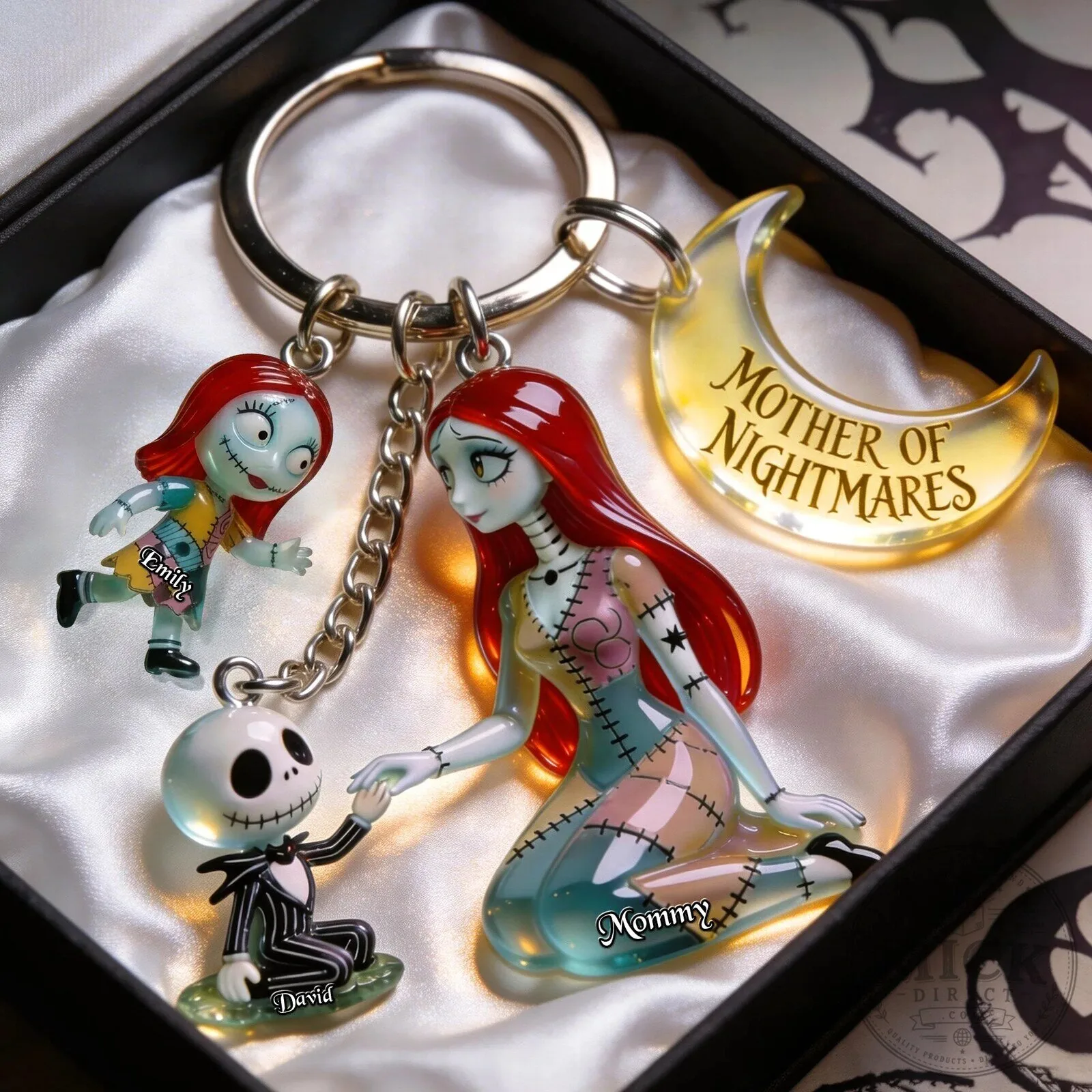 Nightmare Before Christmas Sally Jack Skellington Mother of Nightmares Keychain