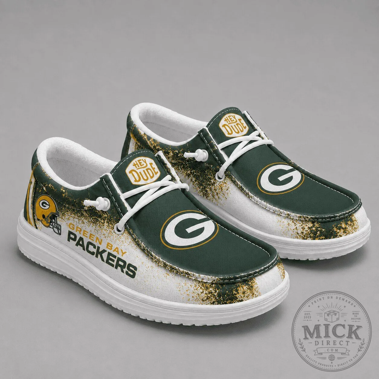 Green Bay Packers Football Team Logo Hey Dude Style Shoes