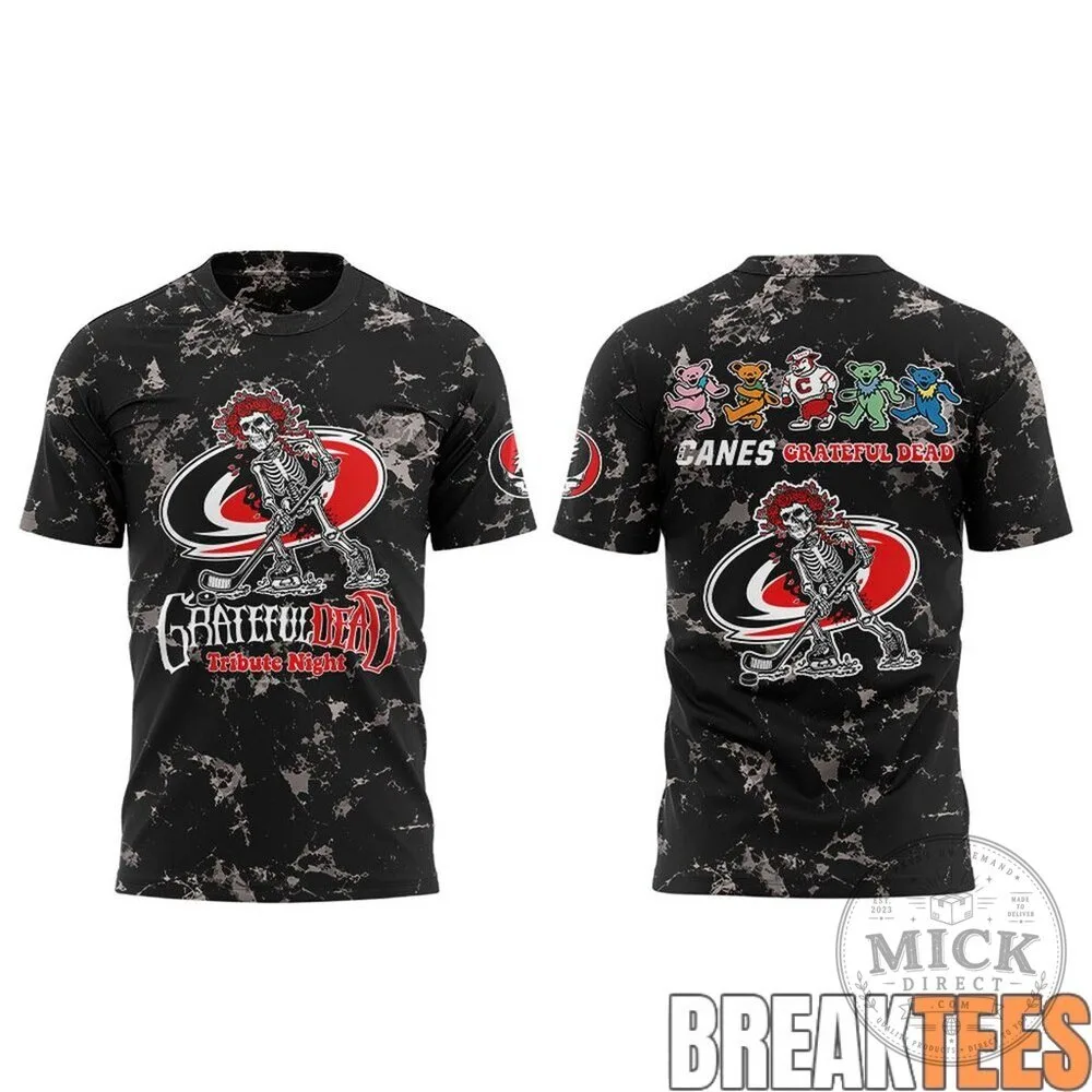 Carolina Hurricanes Grateful Dead Tribute Night Hockey Music T-Shirt 7 Carolina Hurricanes Grateful Dead Tribute Night Hockey Music T-Shirt