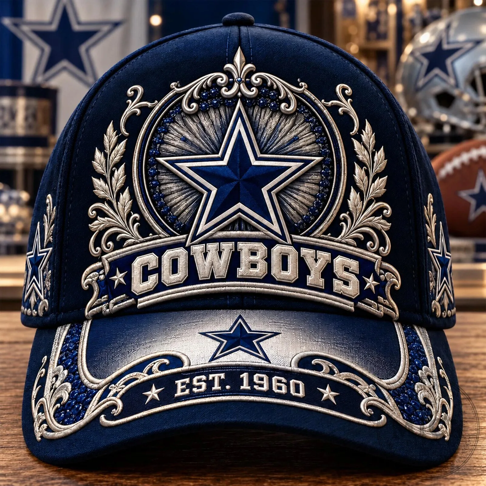 Dallas Cowboys Embroidered Star Logo Blue Baseball Cap Hat