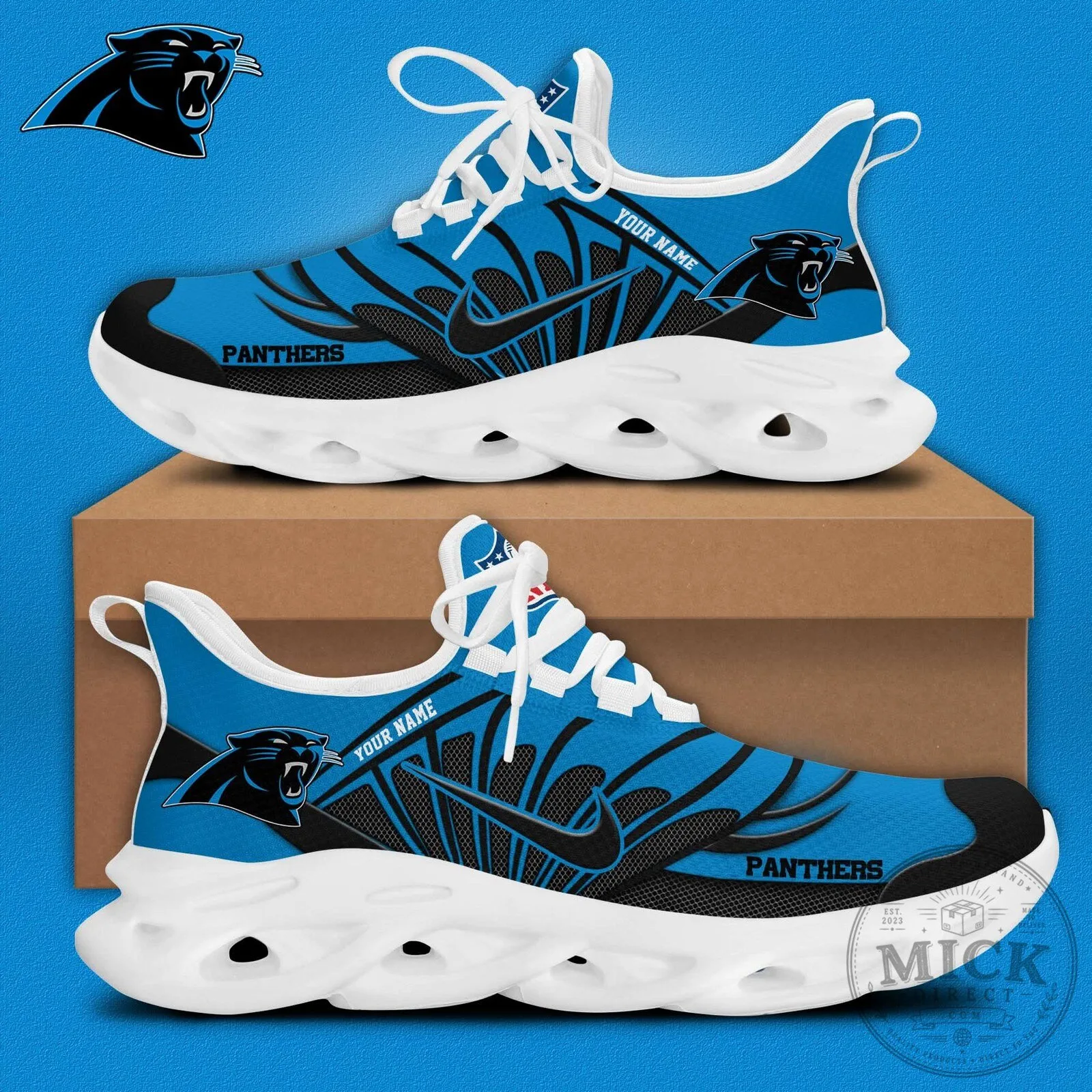 Carolina Panthers Personalized Max Soul Shoes