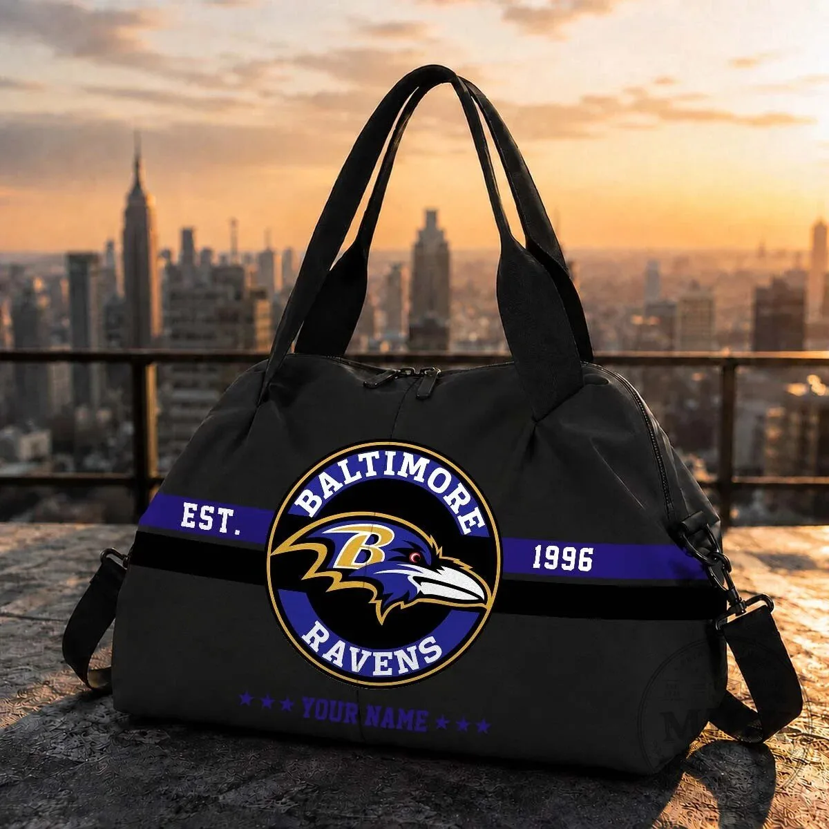 Baltimore Ravens Established 1996 Custom Name Duffle Bag