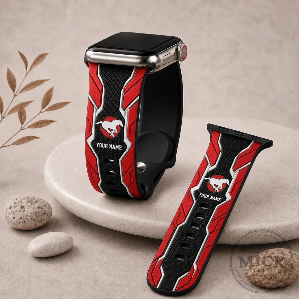 Calgary Stampeders Canadian Football League Team Apple Watch Band Calgary Stampeders Canadian Football League Team Apple Watch Band