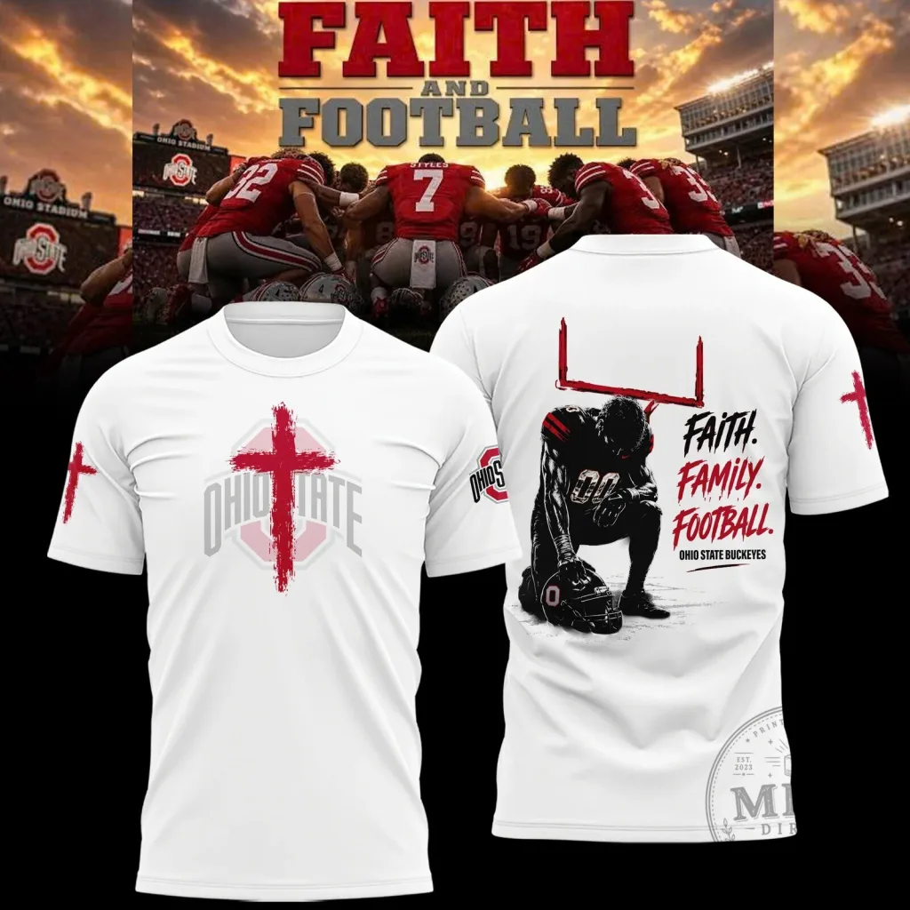 Ohio State Football Faith Family Buckeyes Fan T-Shirt
