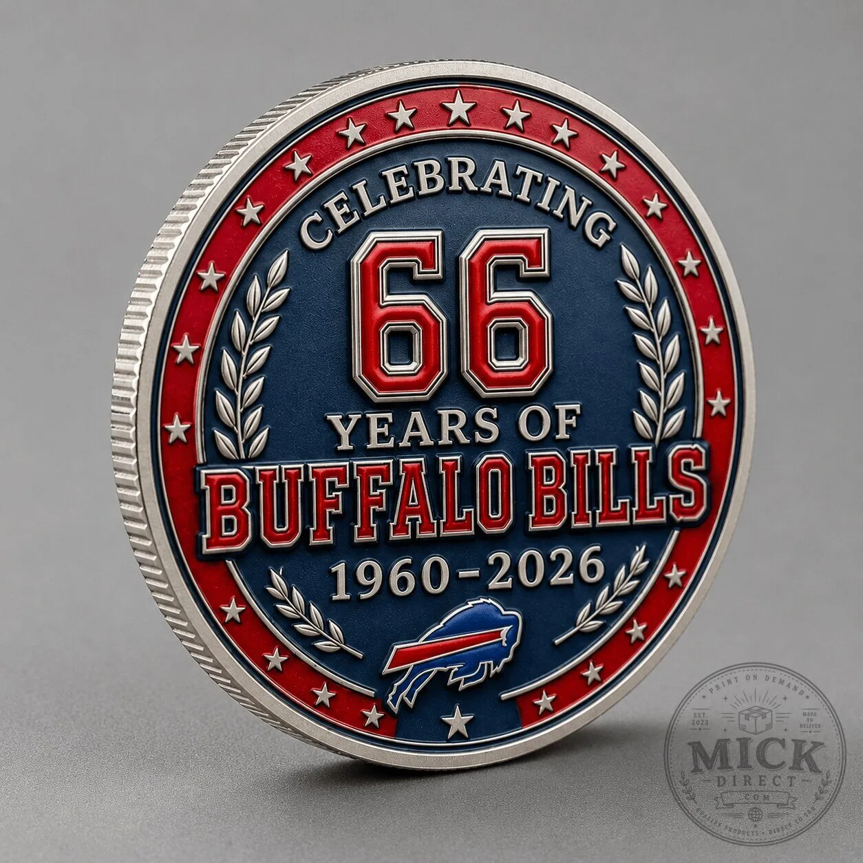Challenge Coin Commemorating the Buffalo Bills' 66th Anniversary