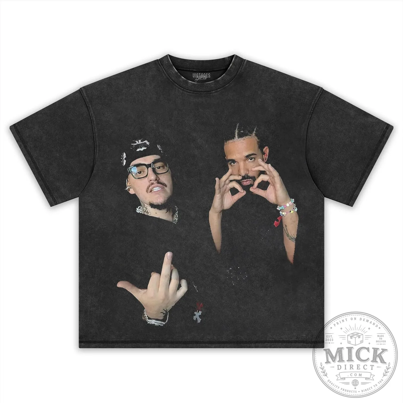 Drake and Yeat Black Graphic Print Hip Hop Music Fan T-Shirt 12 Drake and Yeat Black Graphic Print Hip Hop Music Fan T-Shirt