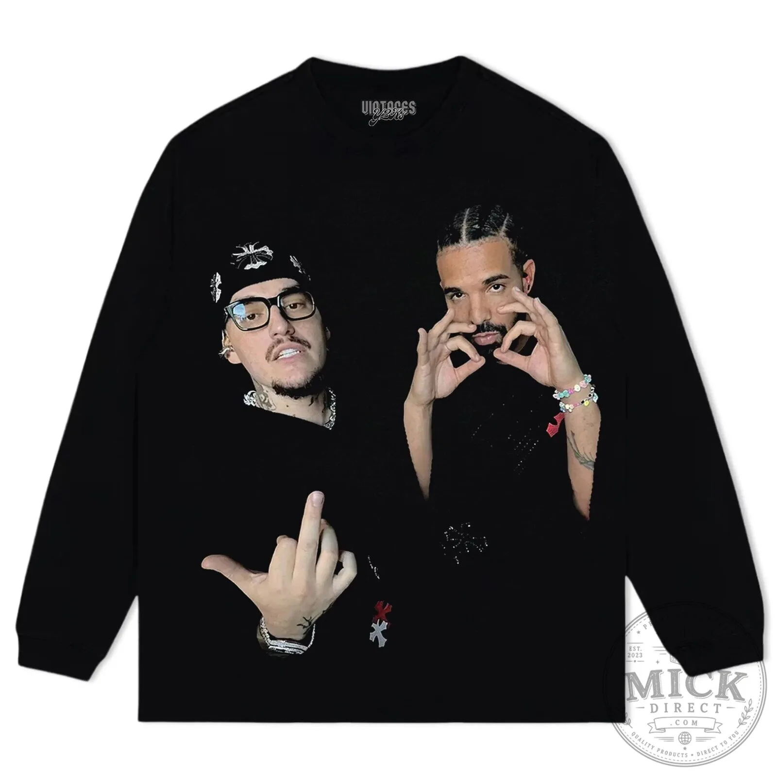 Drake and Yeat Black Graphic Print Hip Hop Music Fan T-Shirt 15 Drake and Yeat Black Graphic Print Hip Hop Music Fan T-Shirt