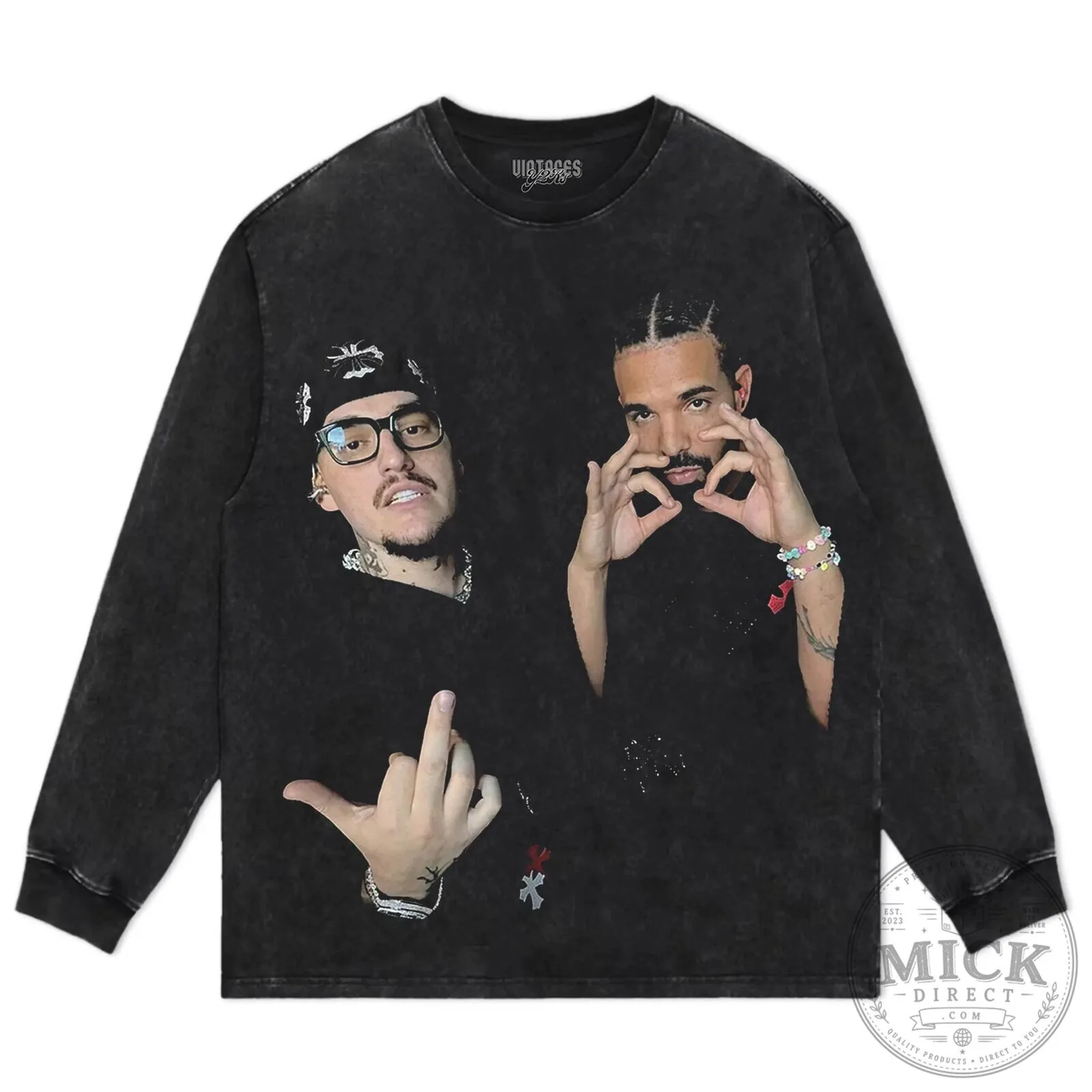 Drake and Yeat Black Graphic Print Hip Hop Music Fan T-Shirt 16 Drake and Yeat Black Graphic Print Hip Hop Music Fan T-Shirt