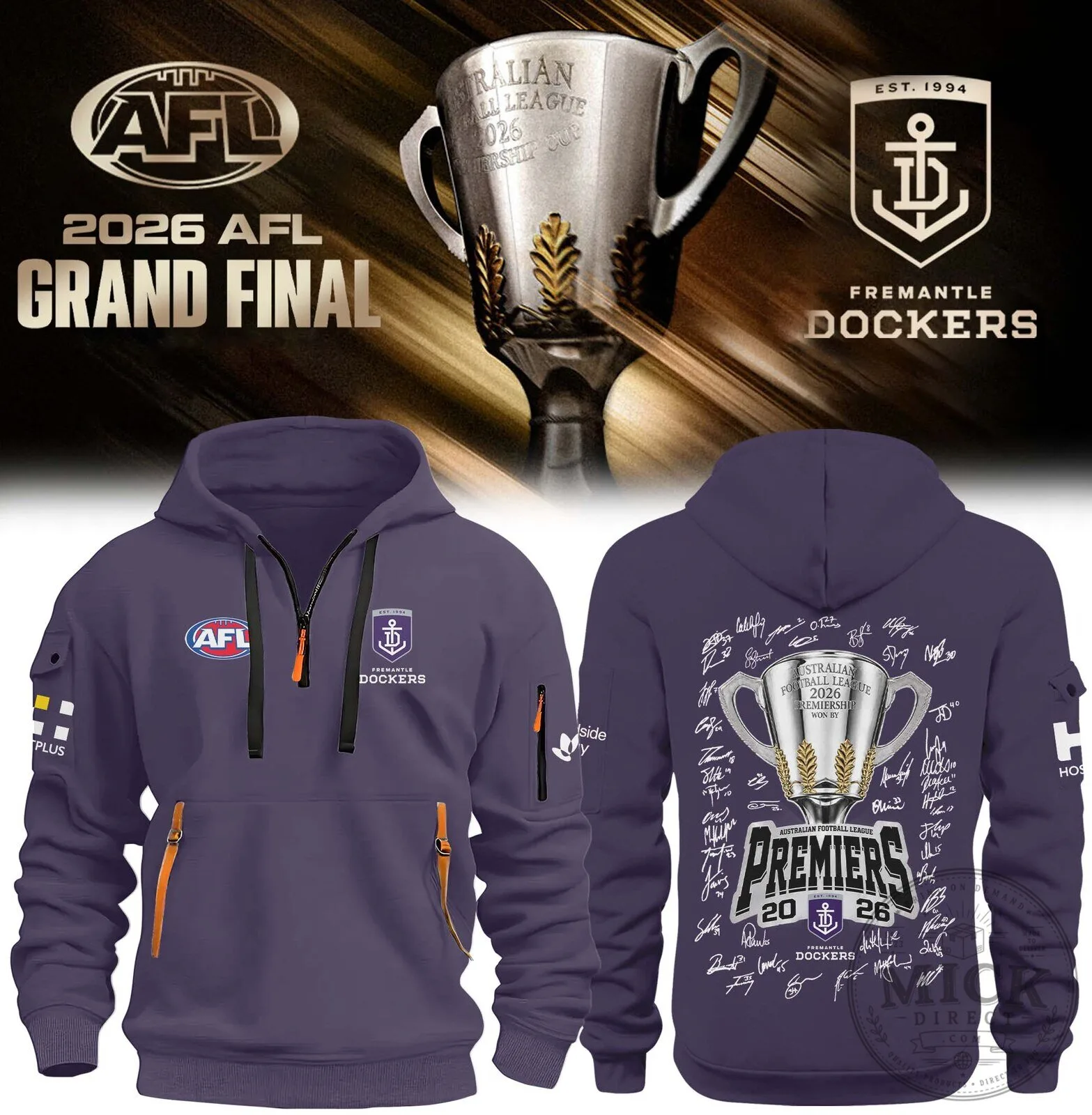 2026 Premiership Champions Hoodie - Fremantle Dockers AFL