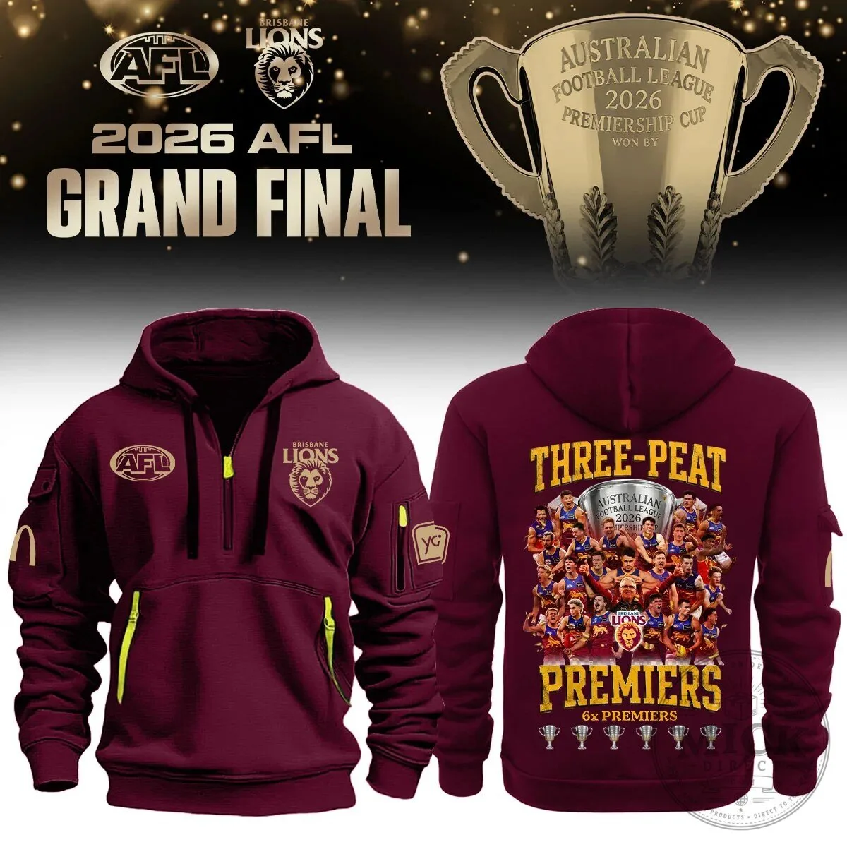 2026 Grand Final Premiership Hoodie for Brisbane Lions of the Australian Football League