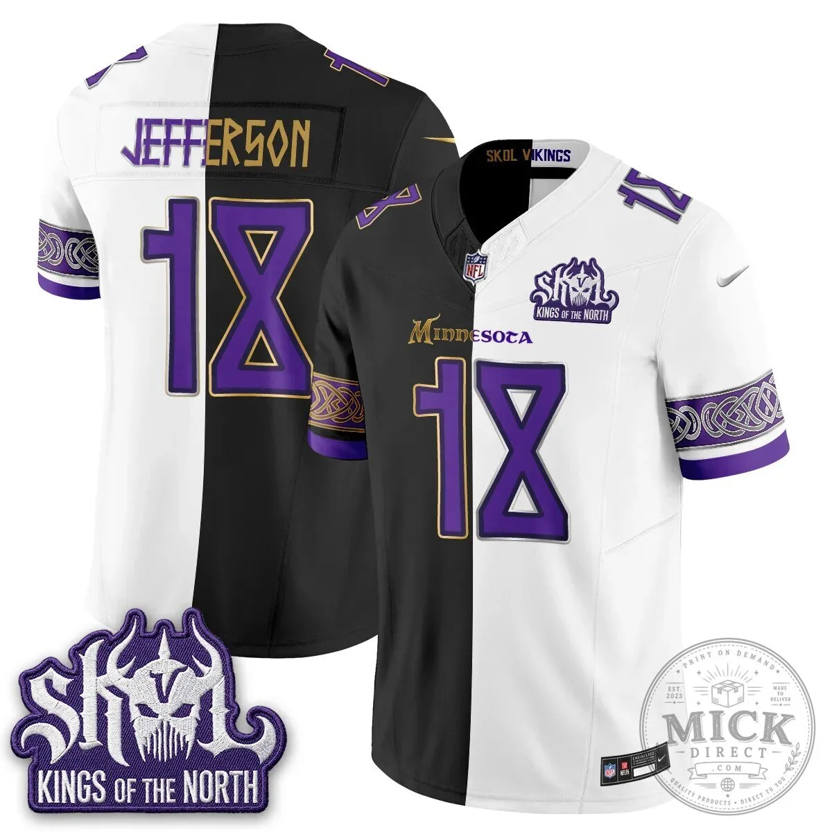 Minnesota Vikings Justin Jefferson Split Edition Football Jersey