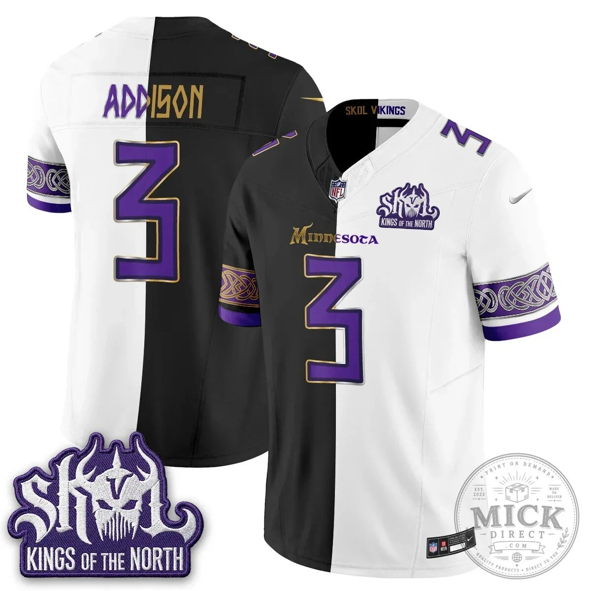 Minnesota Vikings Justin Jefferson Split Edition Football Jersey 36 Minnesota Vikings Justin Jefferson Split Edition Football Jersey