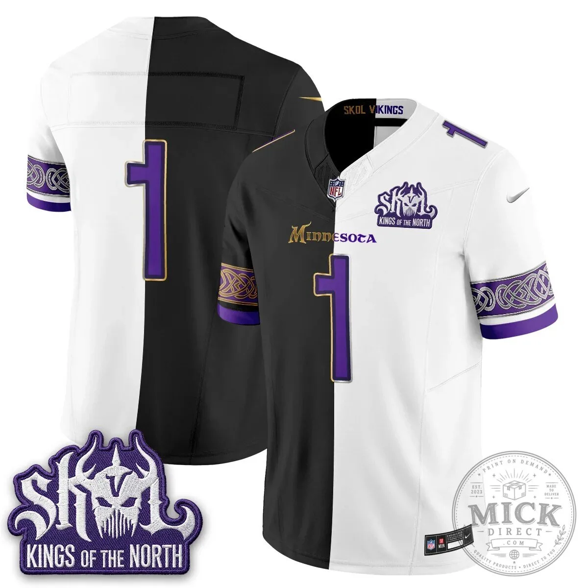 Minnesota Vikings Justin Jefferson Split Edition Football Jersey 38 Minnesota Vikings Justin Jefferson Split Edition Football Jersey