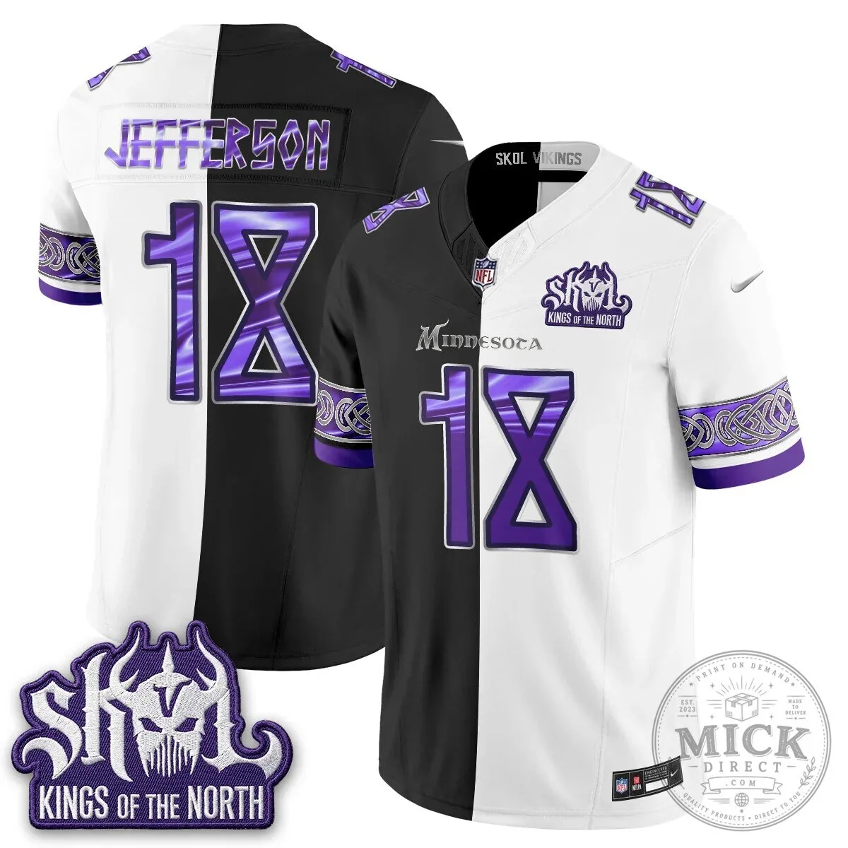 Minnesota Vikings Justin Jefferson Split Edition Football Jersey 44 Minnesota Vikings Justin Jefferson Split Edition Football Jersey