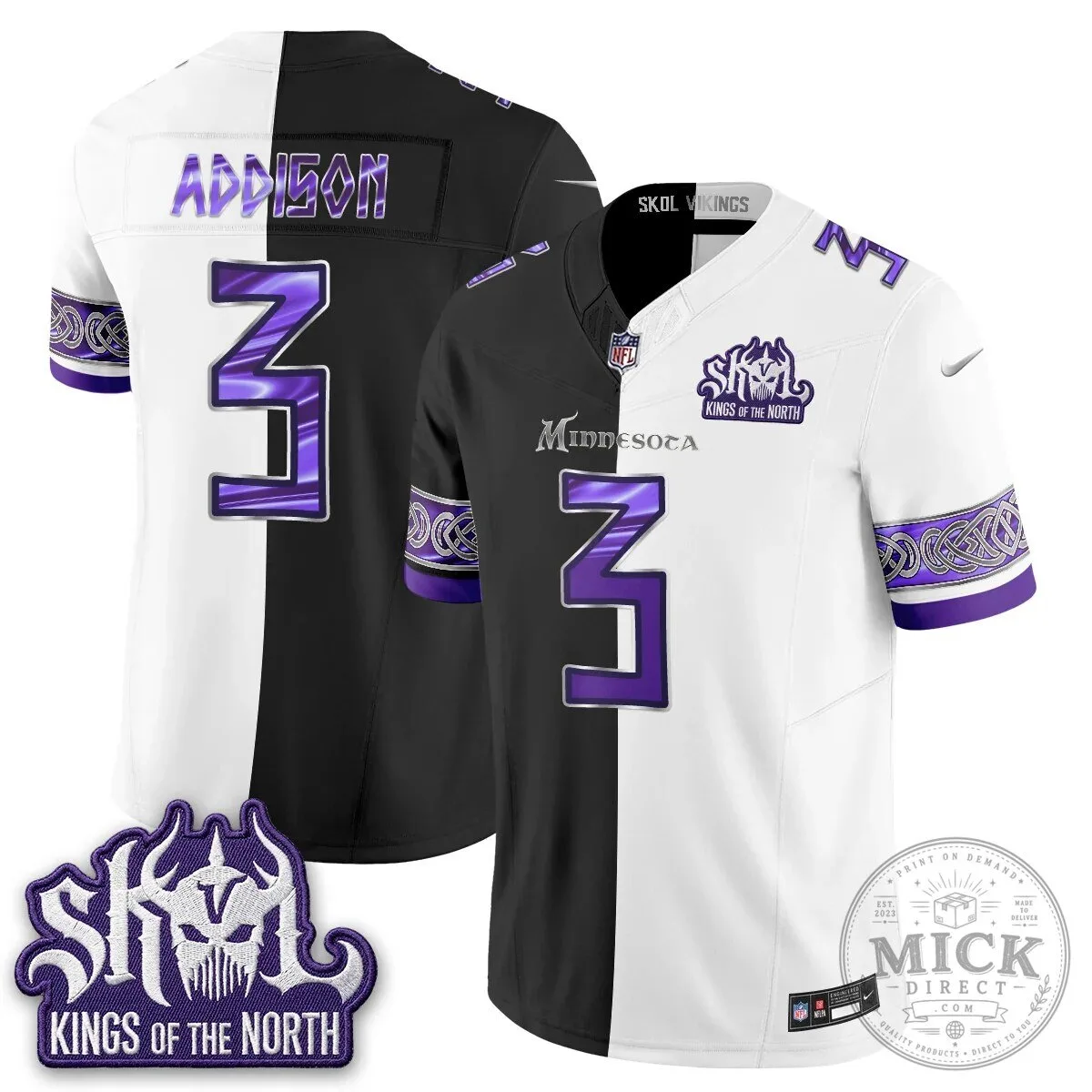 Minnesota Vikings Justin Jefferson Split Edition Football Jersey 46 Minnesota Vikings Justin Jefferson Split Edition Football Jersey