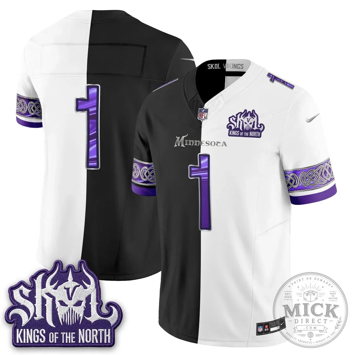 Minnesota Vikings Justin Jefferson Split Edition Football Jersey 48 Minnesota Vikings Justin Jefferson Split Edition Football Jersey