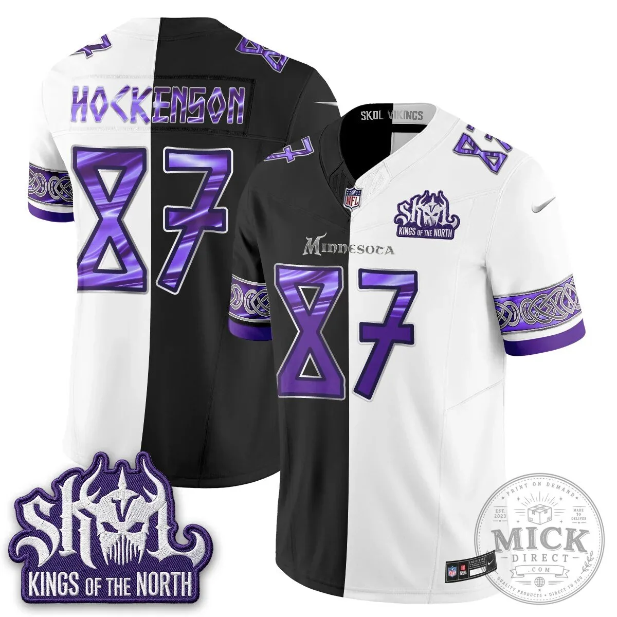 Minnesota Vikings Justin Jefferson Split Edition Football Jersey 49 Minnesota Vikings Justin Jefferson Split Edition Football Jersey