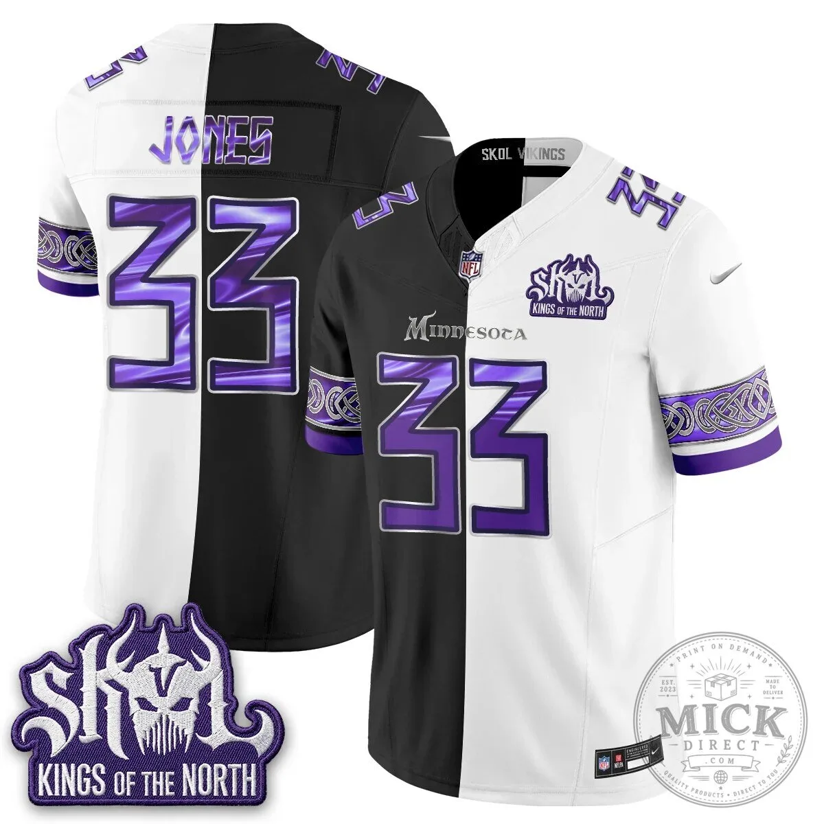 Minnesota Vikings Justin Jefferson Split Edition Football Jersey 50 Minnesota Vikings Justin Jefferson Split Edition Football Jersey