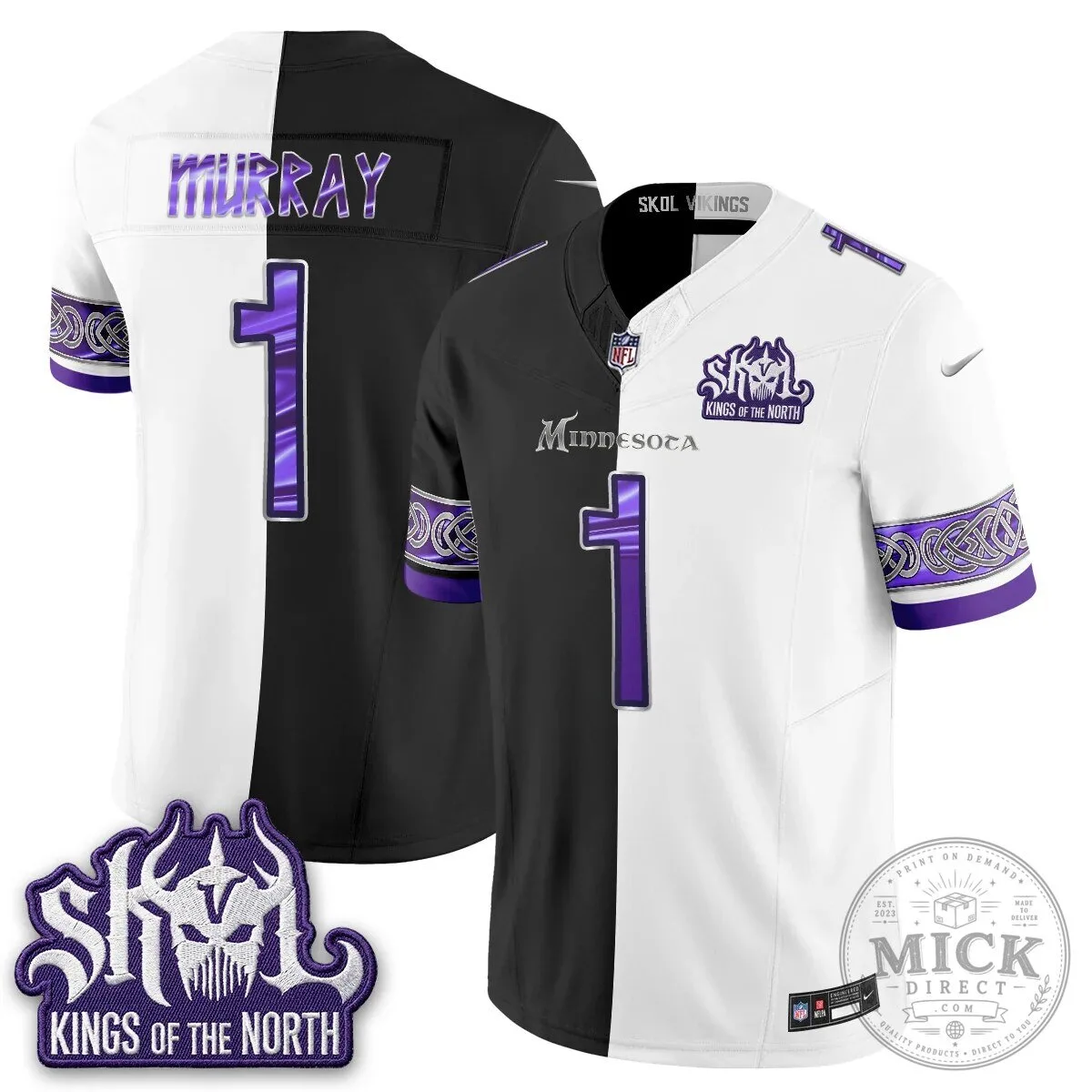 Minnesota Vikings Justin Jefferson Split Edition Football Jersey 51 Minnesota Vikings Justin Jefferson Split Edition Football Jersey