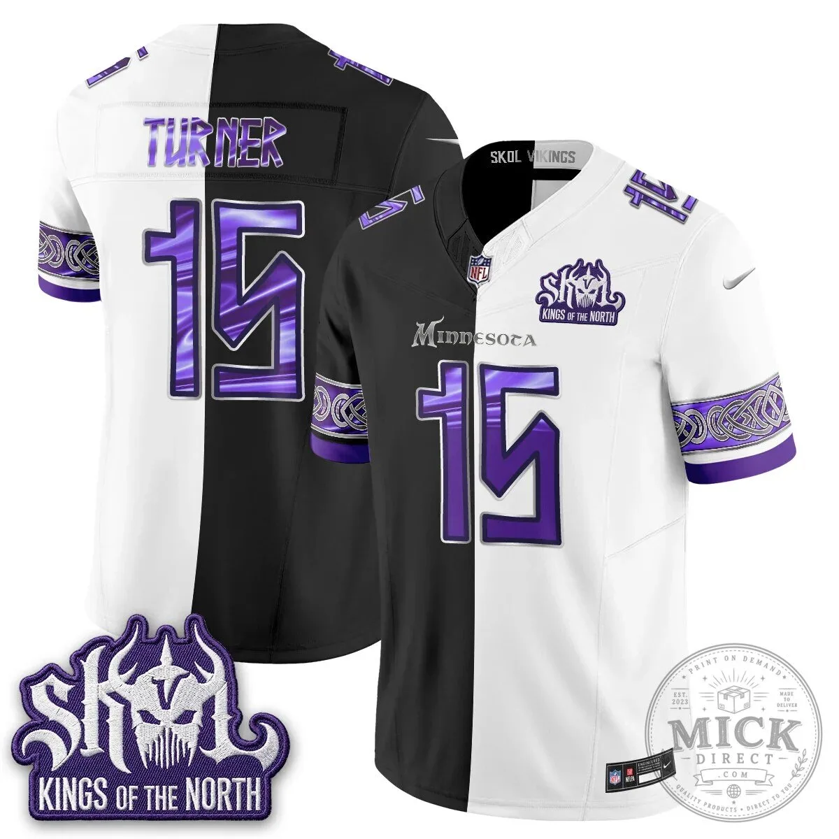Minnesota Vikings Justin Jefferson Split Edition Football Jersey 52 Minnesota Vikings Justin Jefferson Split Edition Football Jersey