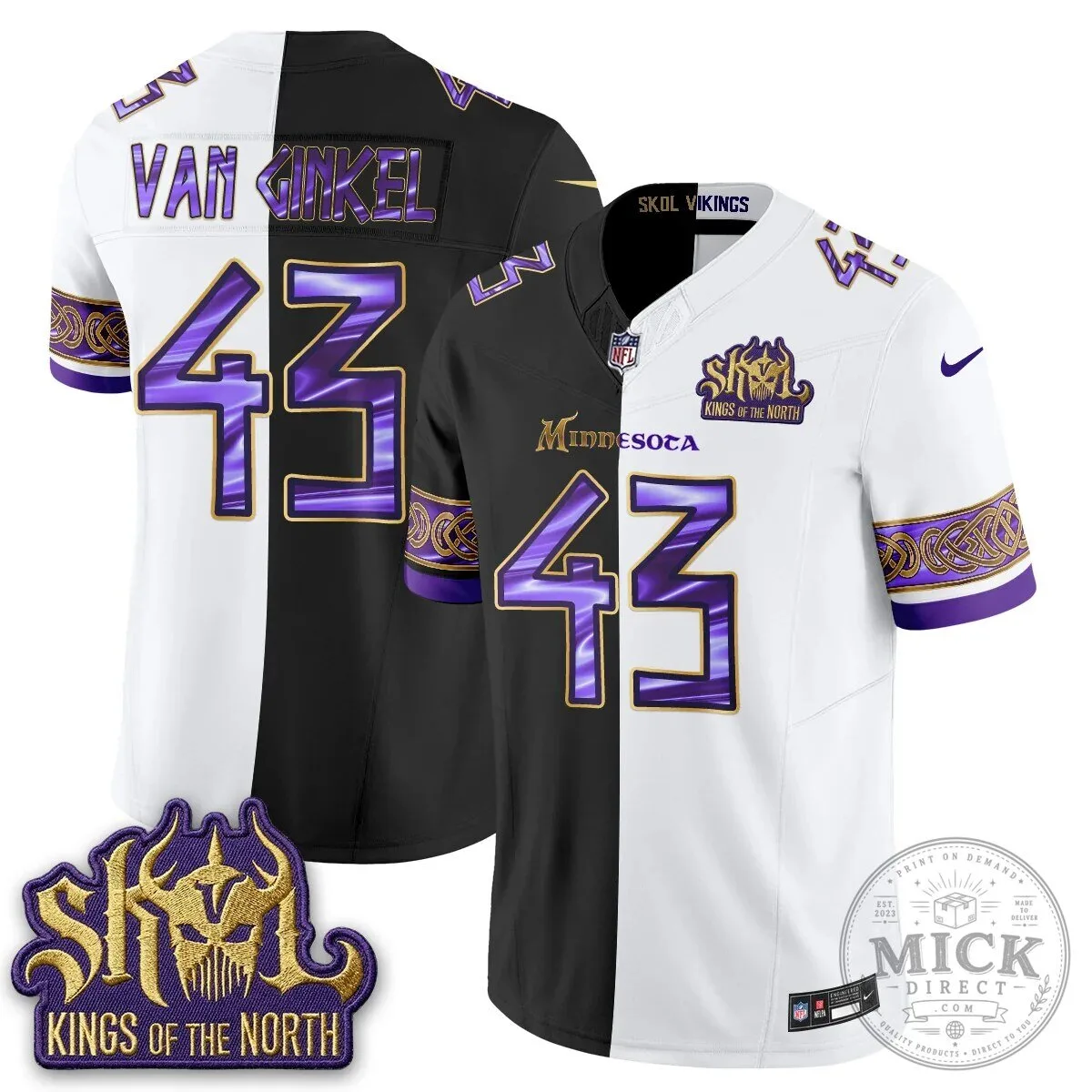 Minnesota Vikings Justin Jefferson Split Edition Football Jersey 57 Minnesota Vikings Justin Jefferson Split Edition Football Jersey