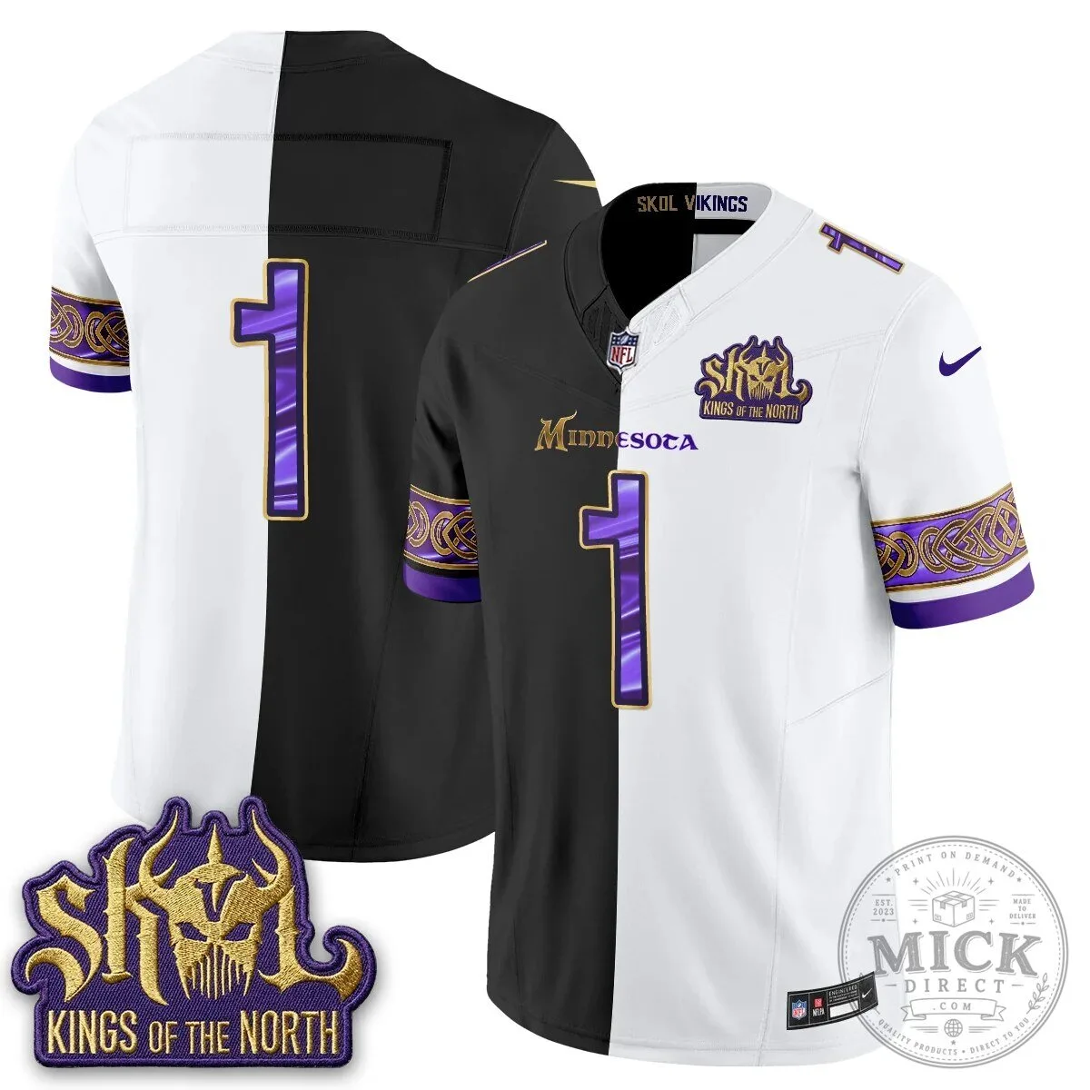 Minnesota Vikings Justin Jefferson Split Edition Football Jersey 58 Minnesota Vikings Justin Jefferson Split Edition Football Jersey