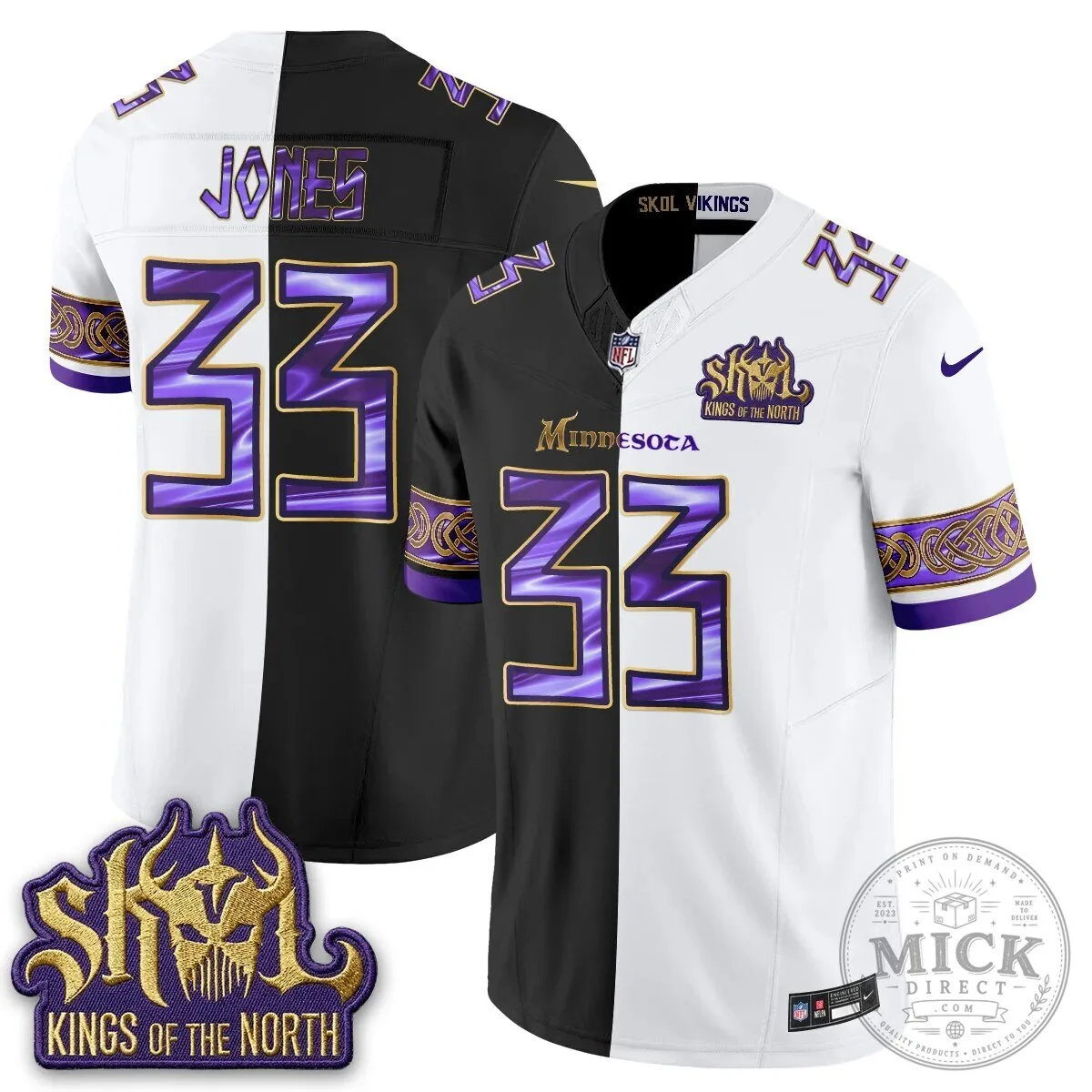 Minnesota Vikings Justin Jefferson Split Edition Football Jersey 60 Minnesota Vikings Justin Jefferson Split Edition Football Jersey