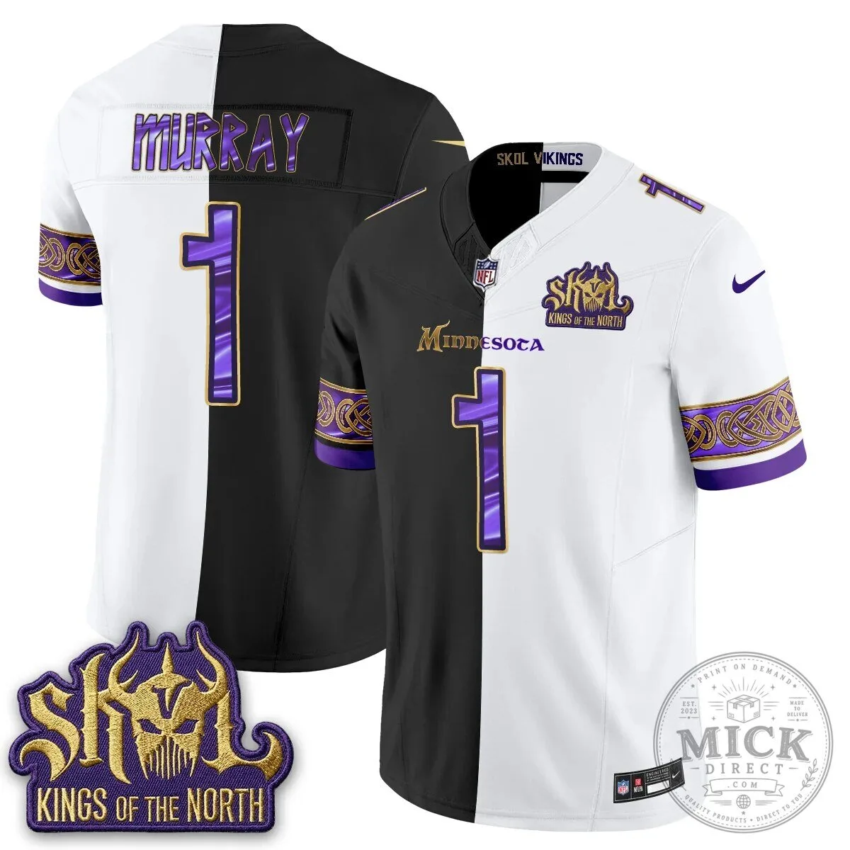 Minnesota Vikings Justin Jefferson Split Edition Football Jersey 61 Minnesota Vikings Justin Jefferson Split Edition Football Jersey