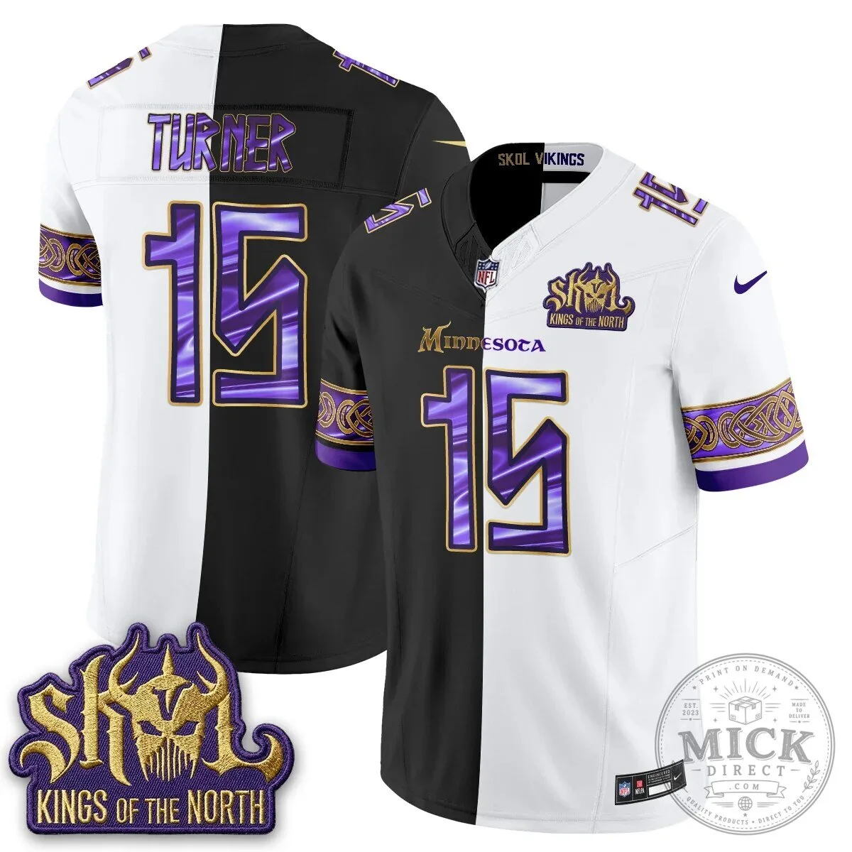 Minnesota Vikings Justin Jefferson Split Edition Football Jersey 62 Minnesota Vikings Justin Jefferson Split Edition Football Jersey
