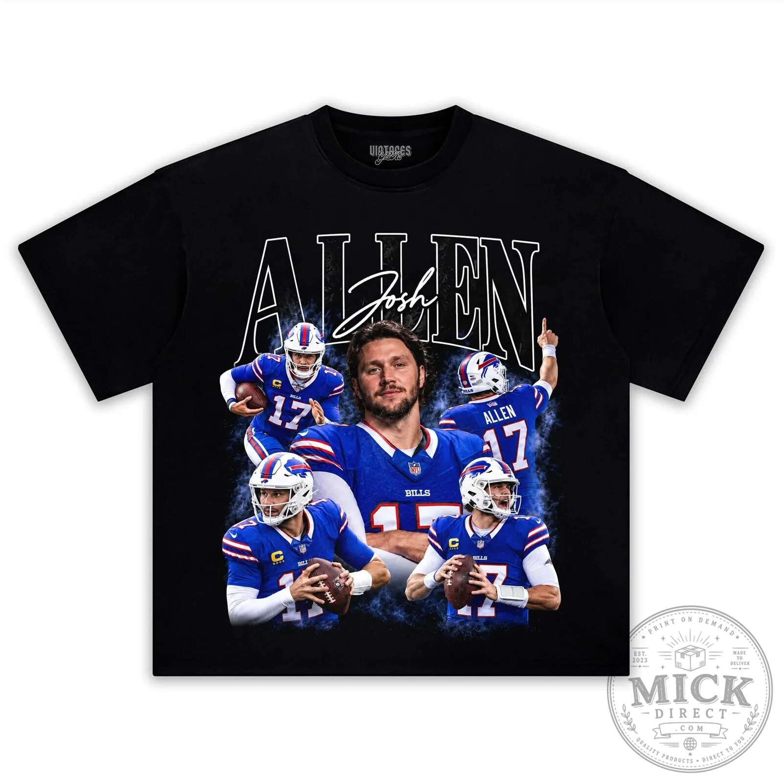 Josh Allen Buffalo Bills Football Vintage Style Graphic T-Shirt