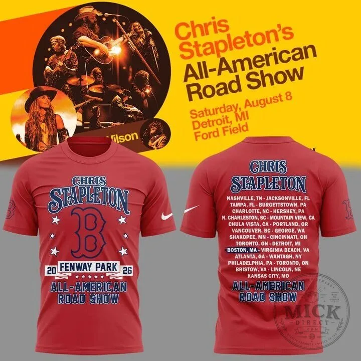 2026 Boston Red Sox T-Shirt for Chris Stapleton's All-American Road Show