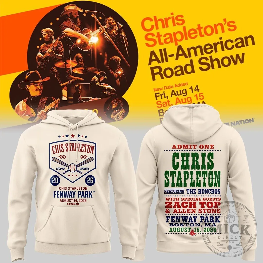 Chris Stapleton All-American Road Show Fenway Park 2026 Concert Hoodie
