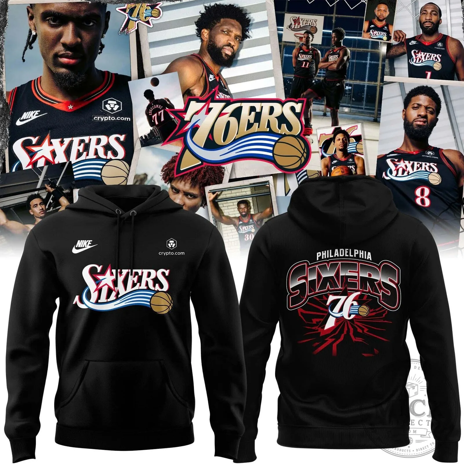 Philadelphia 76ers Back the Black 2025-26 Uniform Hoodie