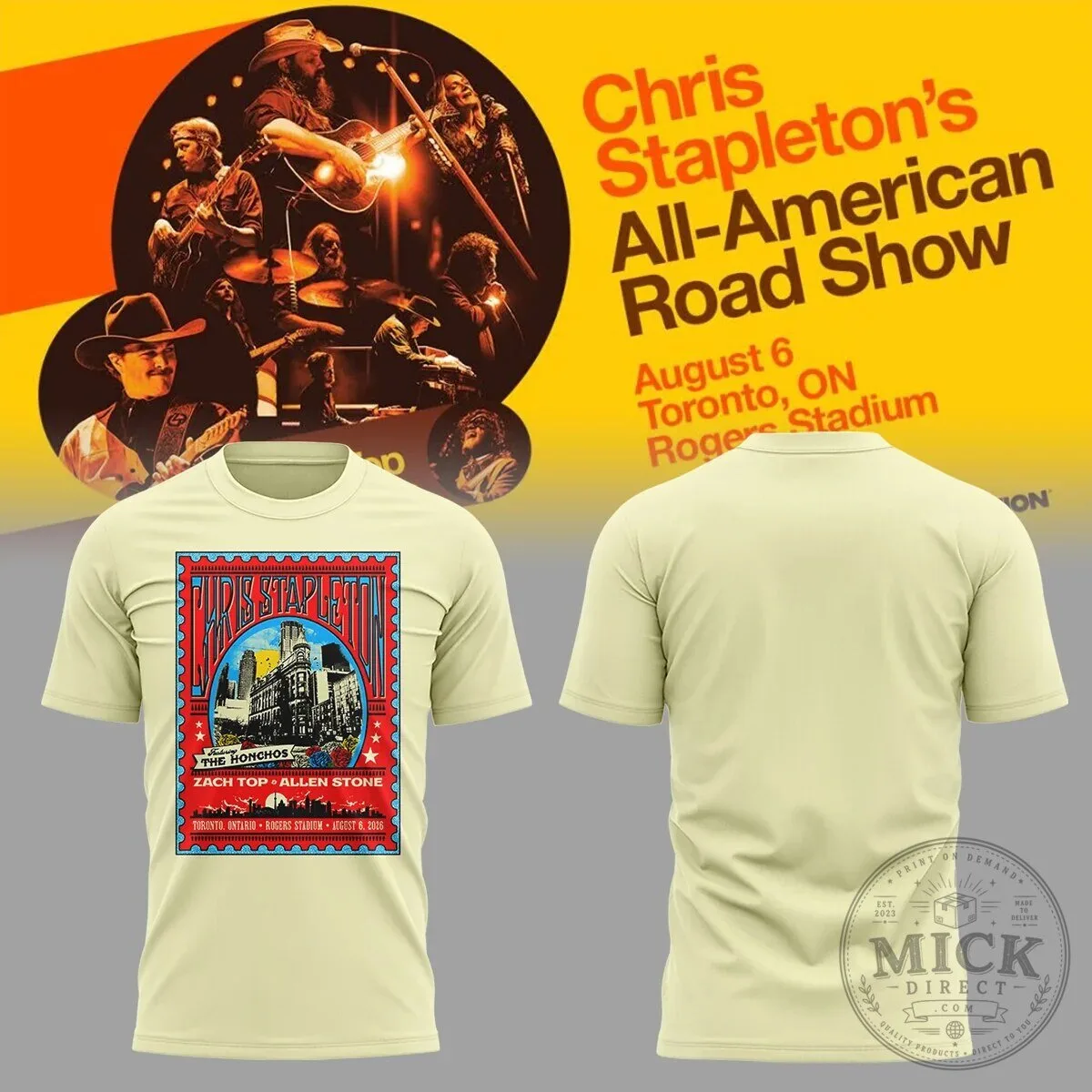Chris Stapleton All-American Road Show Rogers Stadium Concert T-Shirt