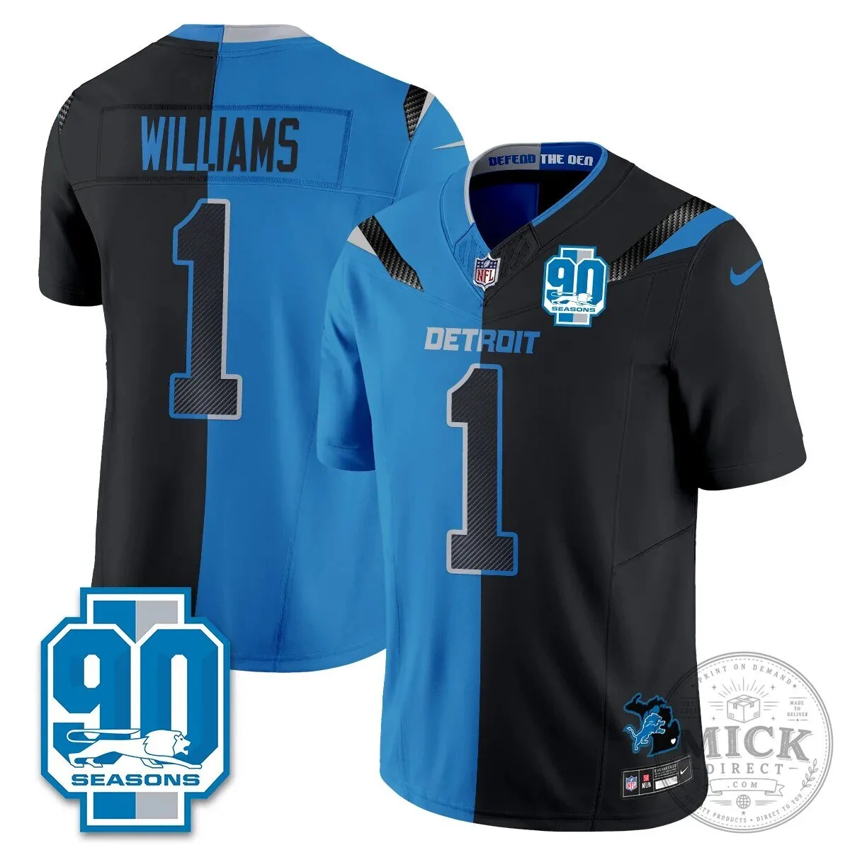 Detroit Lions Jahmyr Gibbs Number Zero Split Edition Football Jersey 62 Detroit Lions Jahmyr Gibbs Number Zero Split Edition Football Jersey
