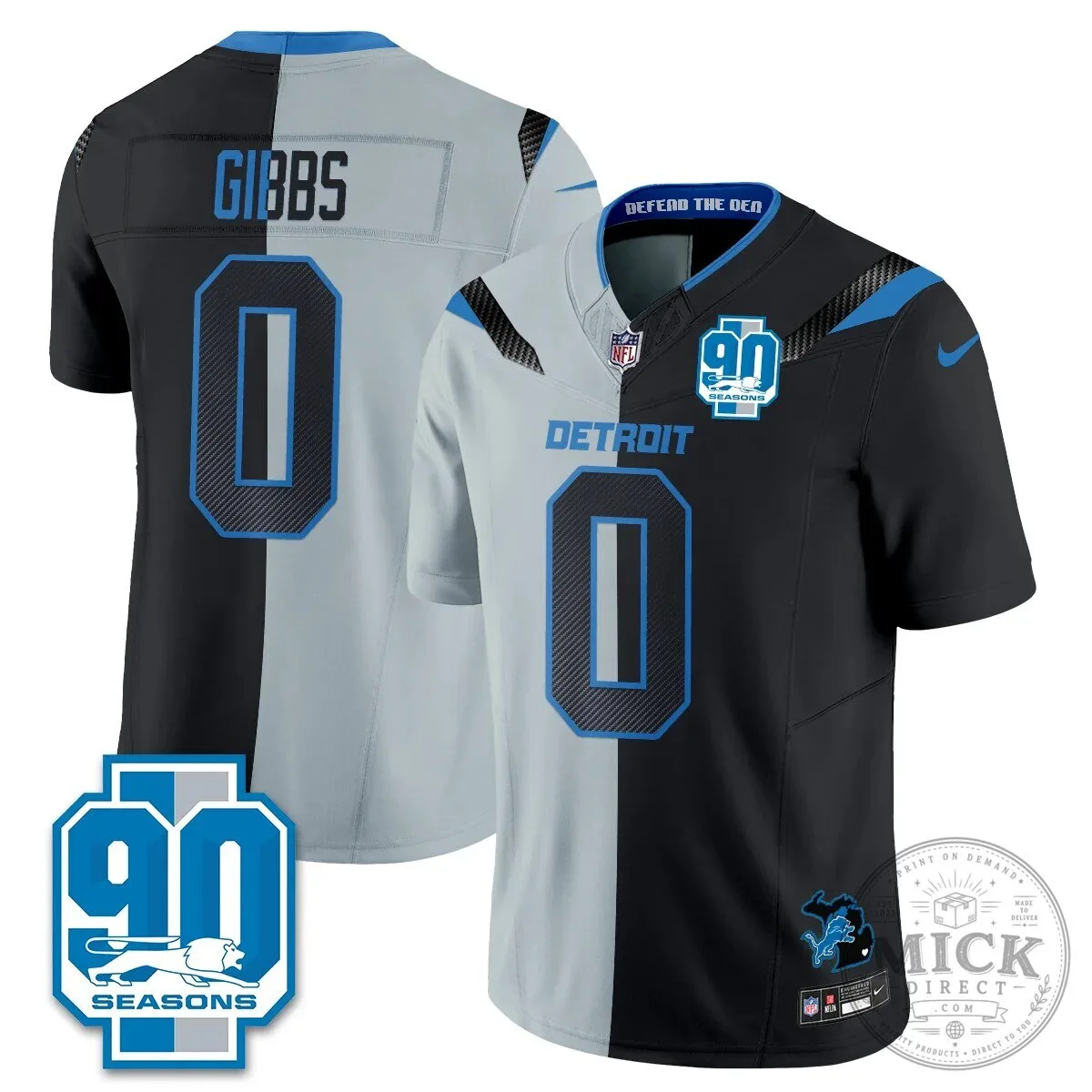 Detroit Lions Jahmyr Gibbs Number Zero Split Edition Football Jersey 65 Detroit Lions Jahmyr Gibbs Number Zero Split Edition Football Jersey
