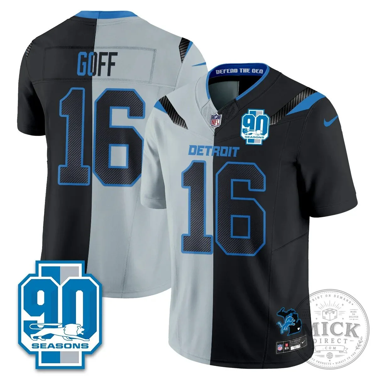 Detroit Lions Jahmyr Gibbs Number Zero Split Edition Football Jersey 68 Detroit Lions Jahmyr Gibbs Number Zero Split Edition Football Jersey